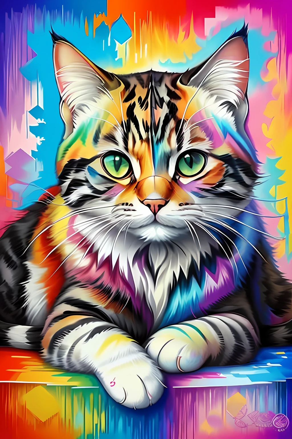 (A CAT WITH VERY DETAILED EYES IN OBSERVATION ), Eduardo Kobra acolchoamento ,Multidimensional geometric wall, arte, Chibi,
Yang08k, lindo, Colouring,
Primary works, qualidade superior, melhor qualidade, Arte Oficial, Beautiful and Aesthetic, 128k