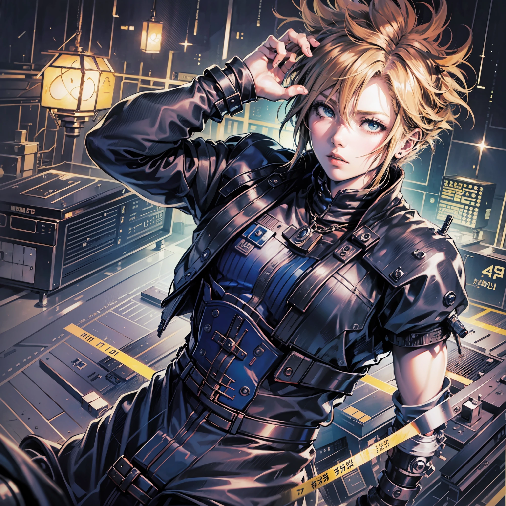 Final Fantasy, cloud strife, abs, sexy, badass pose, Chico de anime en una cama con las manos en la cabeza, Hermosa pose de anime, Anime hombre guapo, Personaje masculino de anime, Badass Anime 8K, Arte detallado del personaje de anime, Concepto de anime HDR Anime MacManus, Chico anime, Ikuto Yamashita, Anime CG arte suave, Fondo de pantalla de manga 4 k, inspirado por Yamagata Hiro, Wallaper de anime