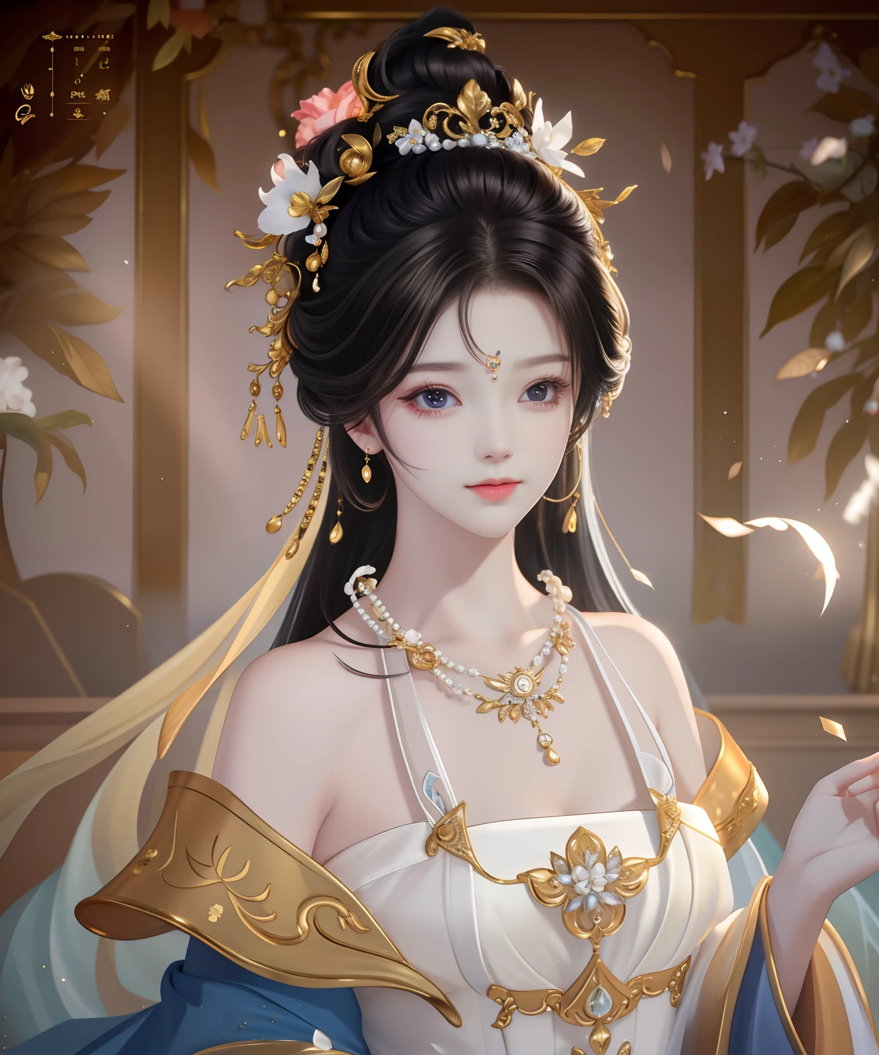 Best Quality, Masterpiece, High Resolution, 1girl, Porcelain Dress, Hair Accessories, Necklace, Jewelry, Pretty Face, On Body, Tyndall Effect, Realistic, Shadow Studio, Rim Lighting, Dual Tone Lighting, (High Detail Skins: 1.2), 8k UHD, dslr, soft light, high quality, volume light, sneak shot, photo, high resolution, 4k, 8k, background blur,
