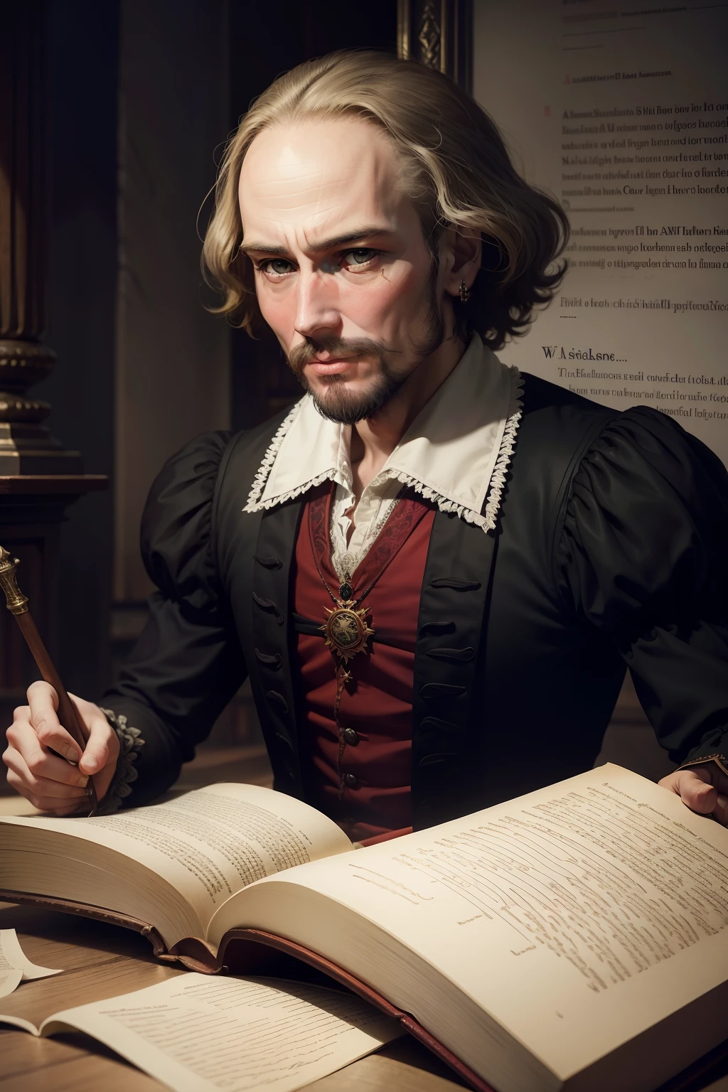 william shakespeare sentado em uma poltrona