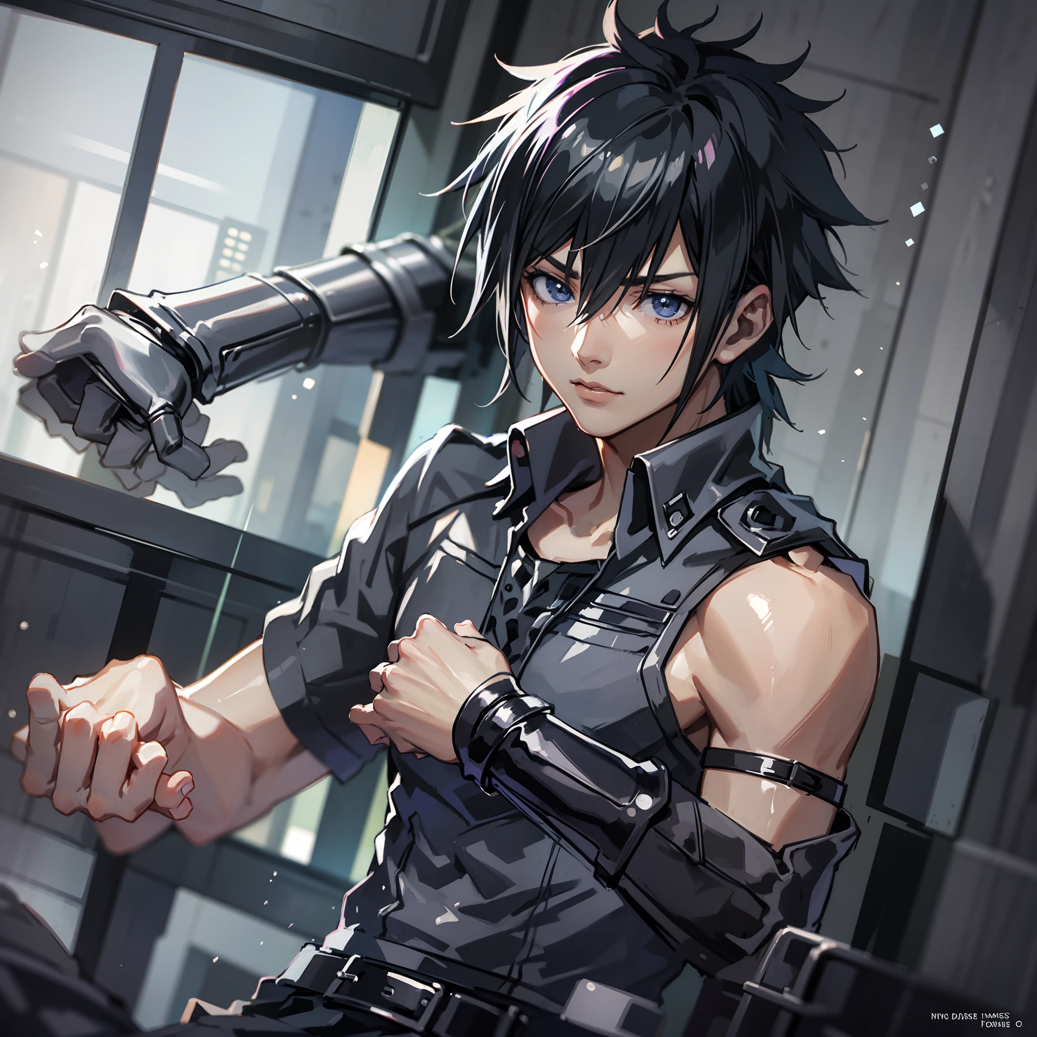 Final Fantasy, Noctis, abs, sexy, badass pose, Chico de anime en una cama con las manos en la cabeza, Hermosa pose de anime, Anime hombre guapo, Personaje masculino de anime, Badass Anime 8K, Arte detallado del personaje de anime, Concepto de anime HDR Anime MacManus, Chico anime, Ikuto Yamashita, Anime CG arte suave, Fondo de pantalla de manga 4 k, inspirado por Yamagata Hiro, Wallaper de anime
