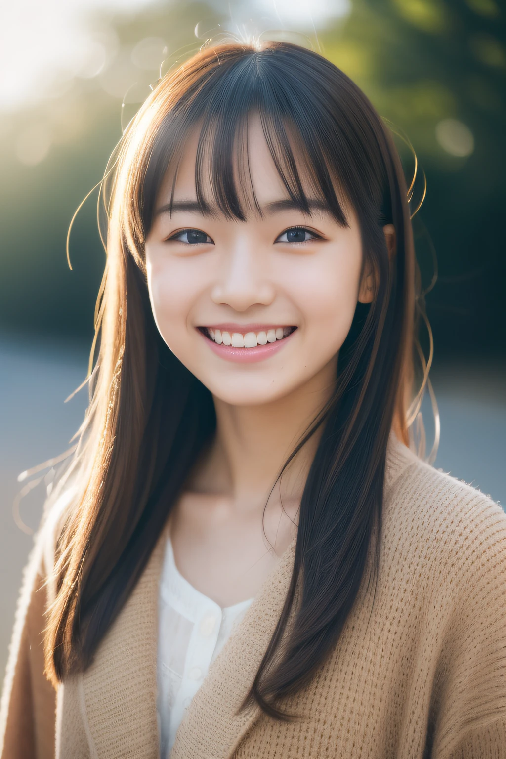 8k,RAW portrait of girl,80mm,ultra high res,best quality,japanese girl,idol,cute,(natural skin texture,detailed skin, hyperrealism,ultra sharpness),intricate details,high resolution, natural lighting,grin,shy,colorfull,vivid,sunlight,outdoor,fashiomodel pose,cowboy shots,