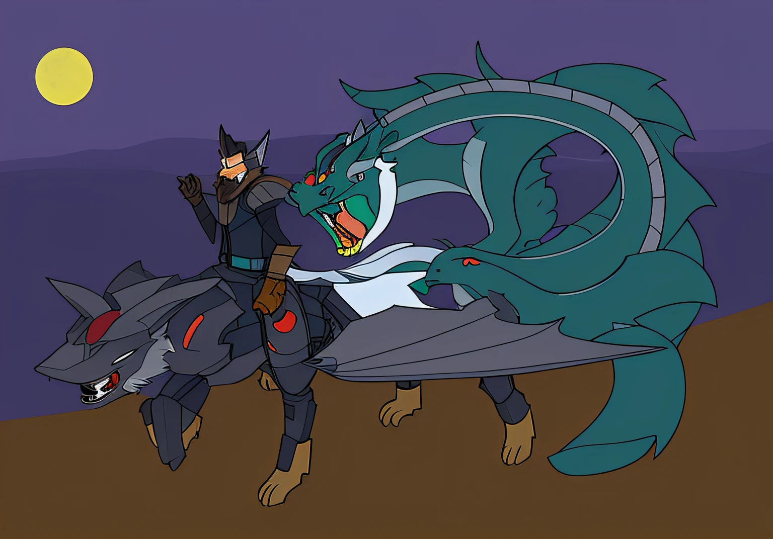 Two-body beasts,taur,red fox,nine tail fox,Dragon tail,Shirt jacket,Dragon wings,scyscraper,red fox,hybrid,armour