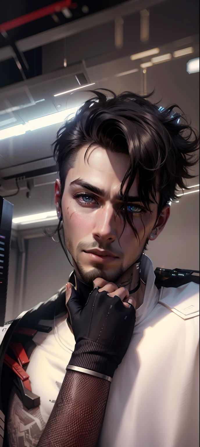Change background cyberpunk handsome boy, realistic face, 8k, ultra realistic