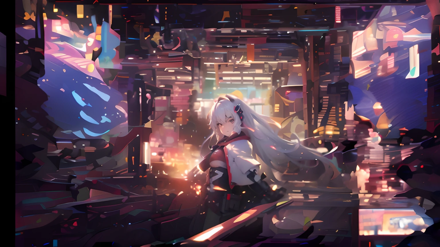 Anime scene of a city with a horse in the middle of the street, Best anime 4k konachan wallpaper, Digital cyberpunk anime art, Anime art wallpaper 4 K, Anime art wallpaper 4k, Anime art wallpaper 8 K, anime mecha aesthetic, style of anime4 K, Badass anime 8 K, digitl cyberpunk - anime art, mecha asthetic