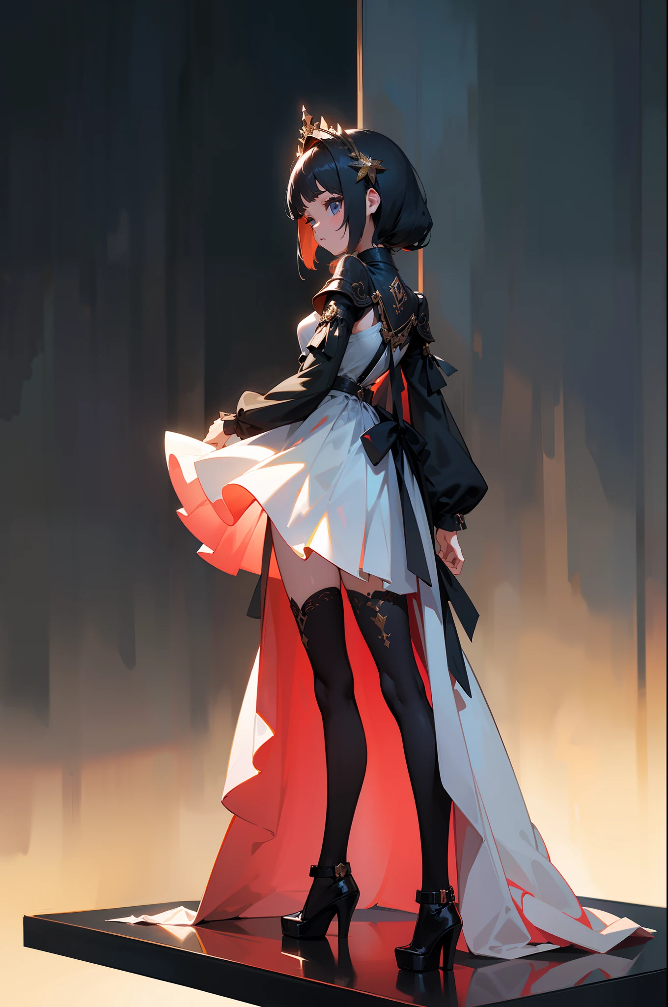 MKSKS style, (Very detailed background:1.0), (highly detailed back ground:1.0), 1girll, full_Body,,frontage,Masterpiece, Best quality, (1girll, Solo, Girl:1.2), ,standing,Mannequin,catwalks,Thin leg,frontage,frontage