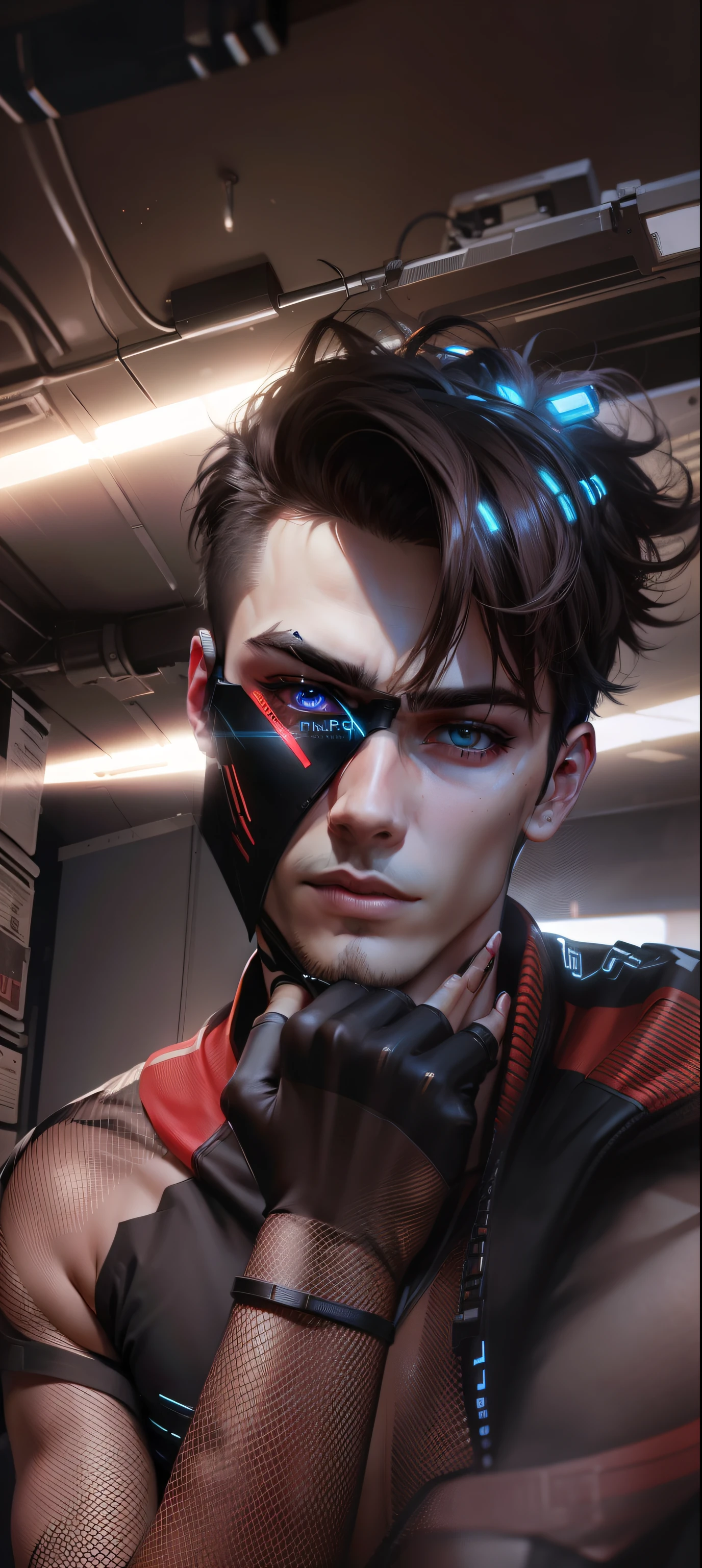 Change background cyberpunk handsome boy, realistic face, 8k, ultra realistic