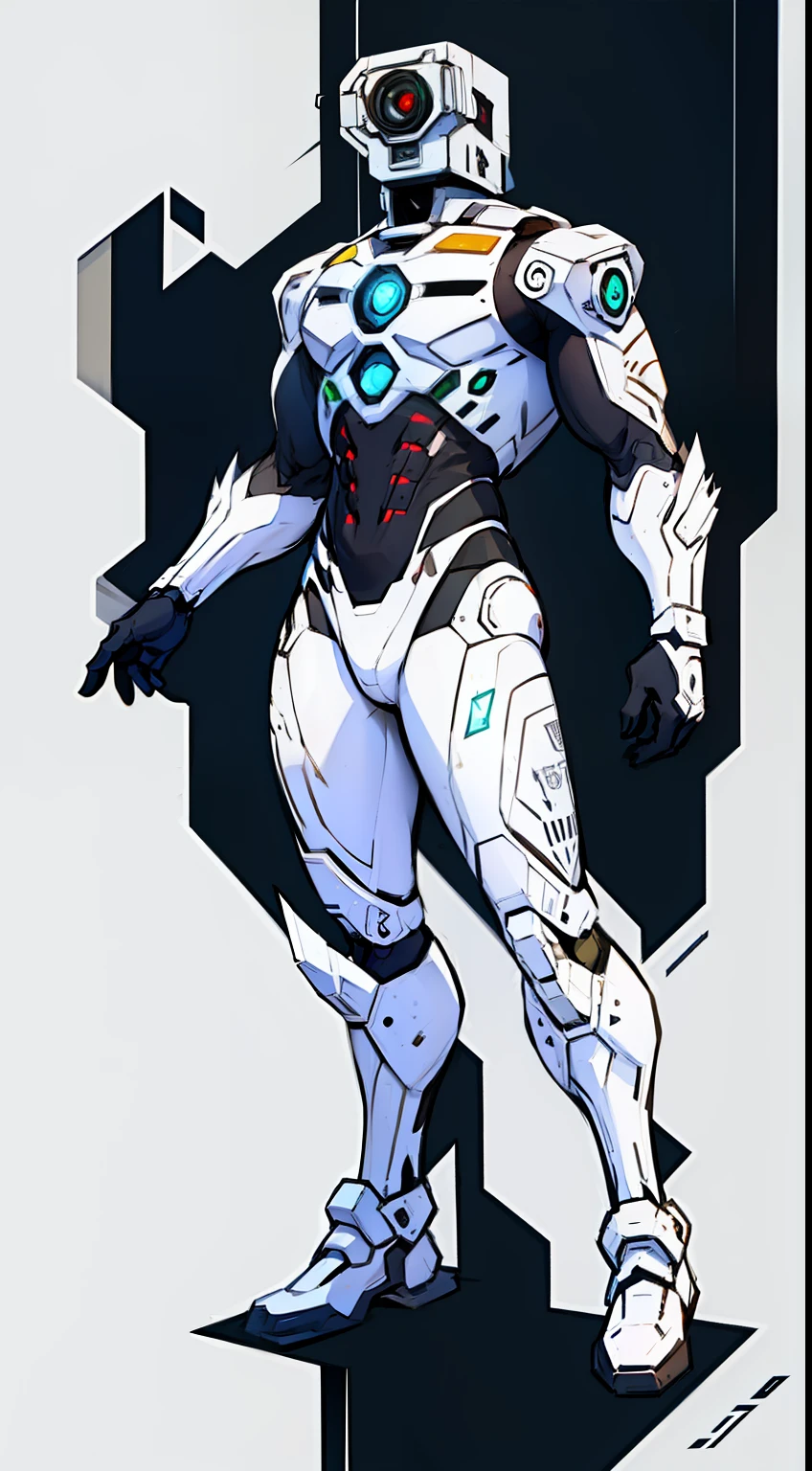 White male robot, Cyclops, 550 moss,