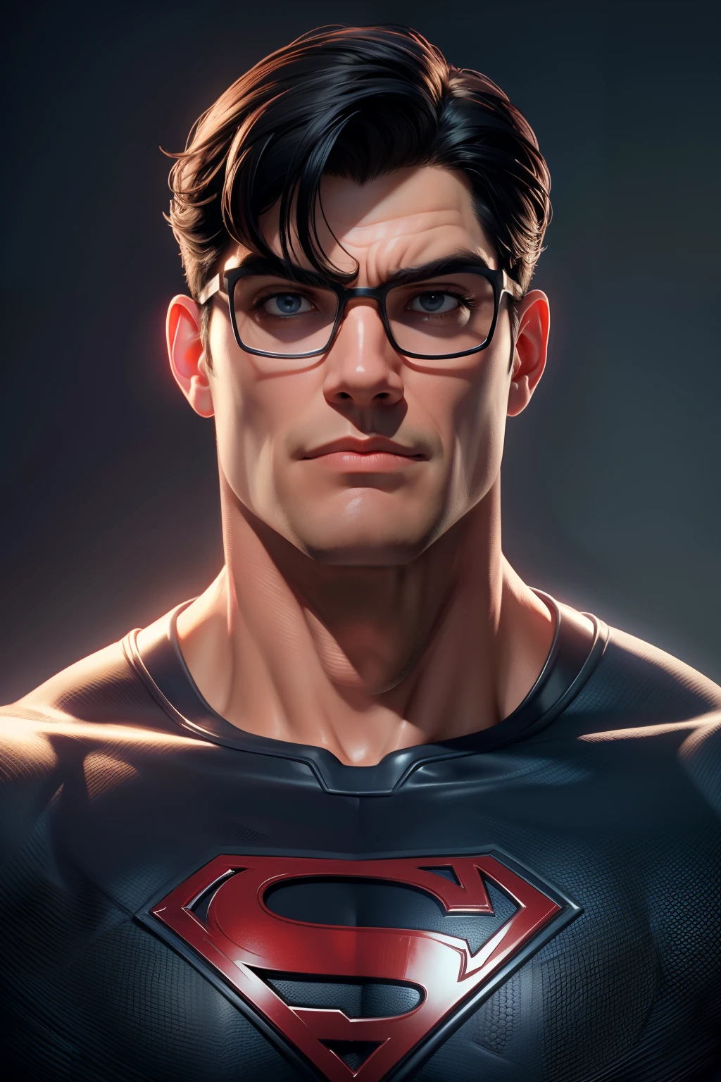 Clark Kent (strong man) (strong chin) beautiful face, expression of confidence, DC Comics, heroic pose, American propaganda poster, Realism, reflection light, masterpiece, anatomically correct, super detail, 4K, DC Comics