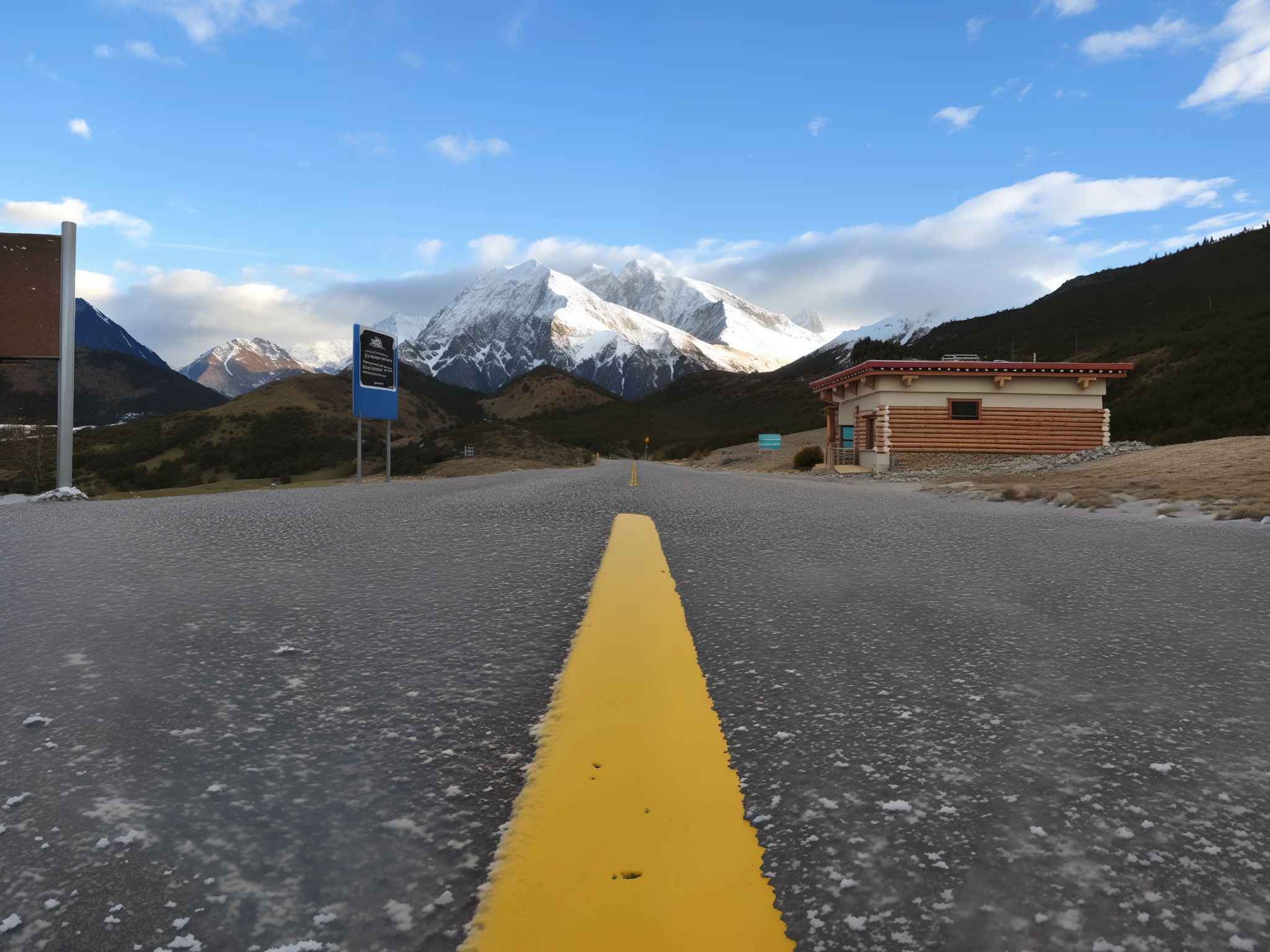 Snow-capped mountains,