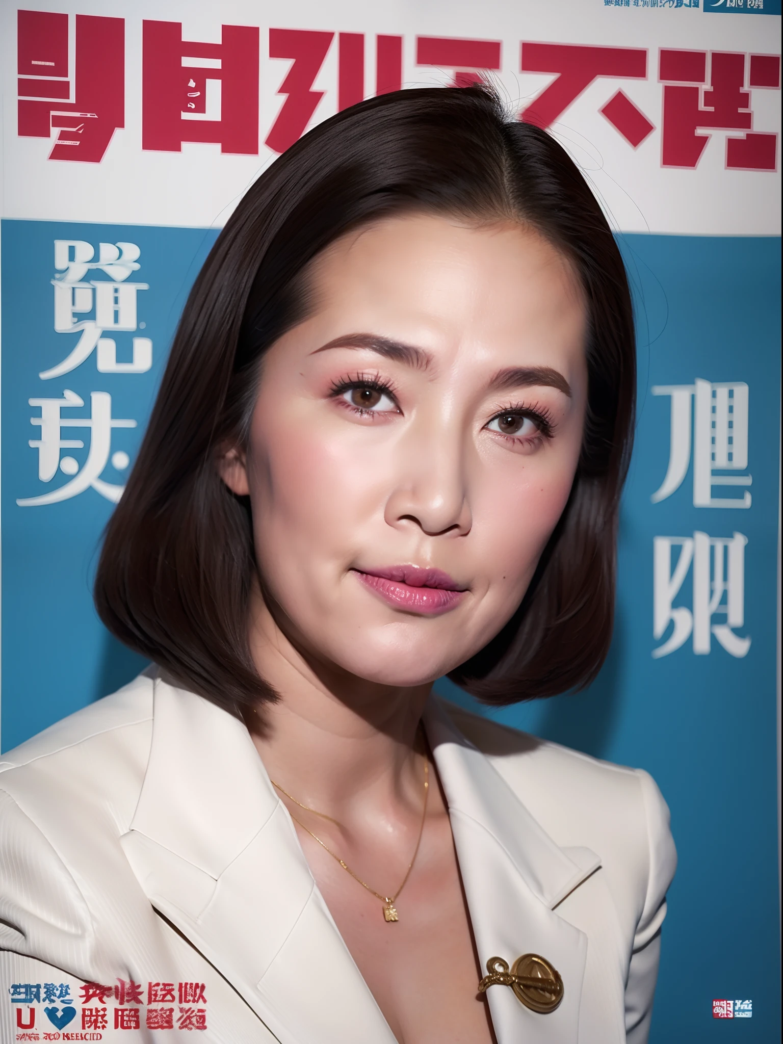 Mature Woman Politician, election poster, A sexy,