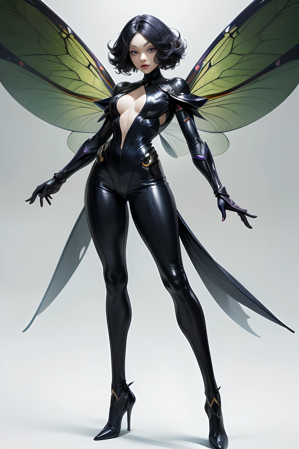 Insect humans、Dragonfly Lady、mutant、Villain Phantom、Eyes are compound eyes、Super slender body、Tall Woman、large plumage、