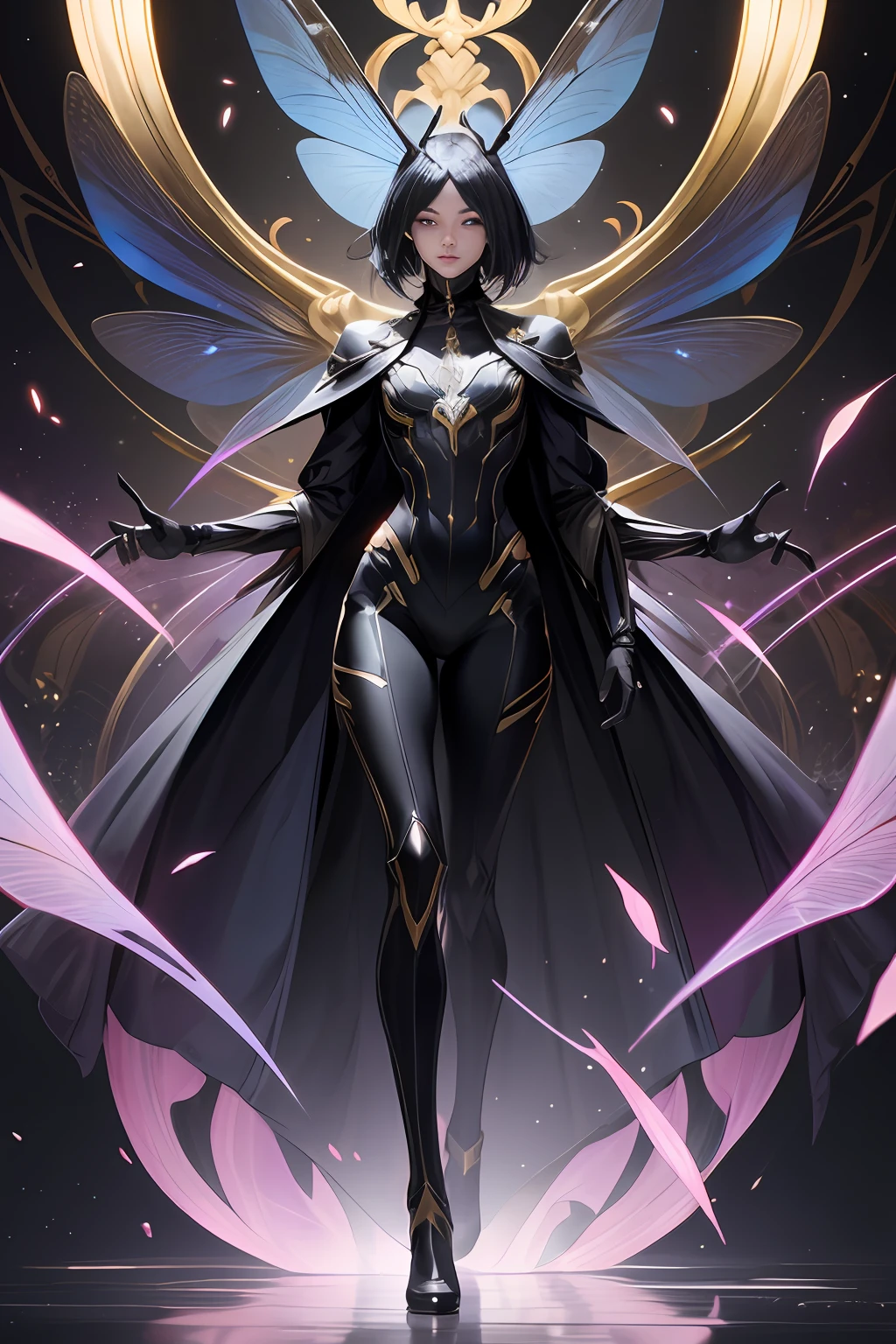 Insect humans、Dragonfly Lady、mutant、Villain Phantom、Eyes are compound eyes、Super slender body、Tall Woman、large plumage、