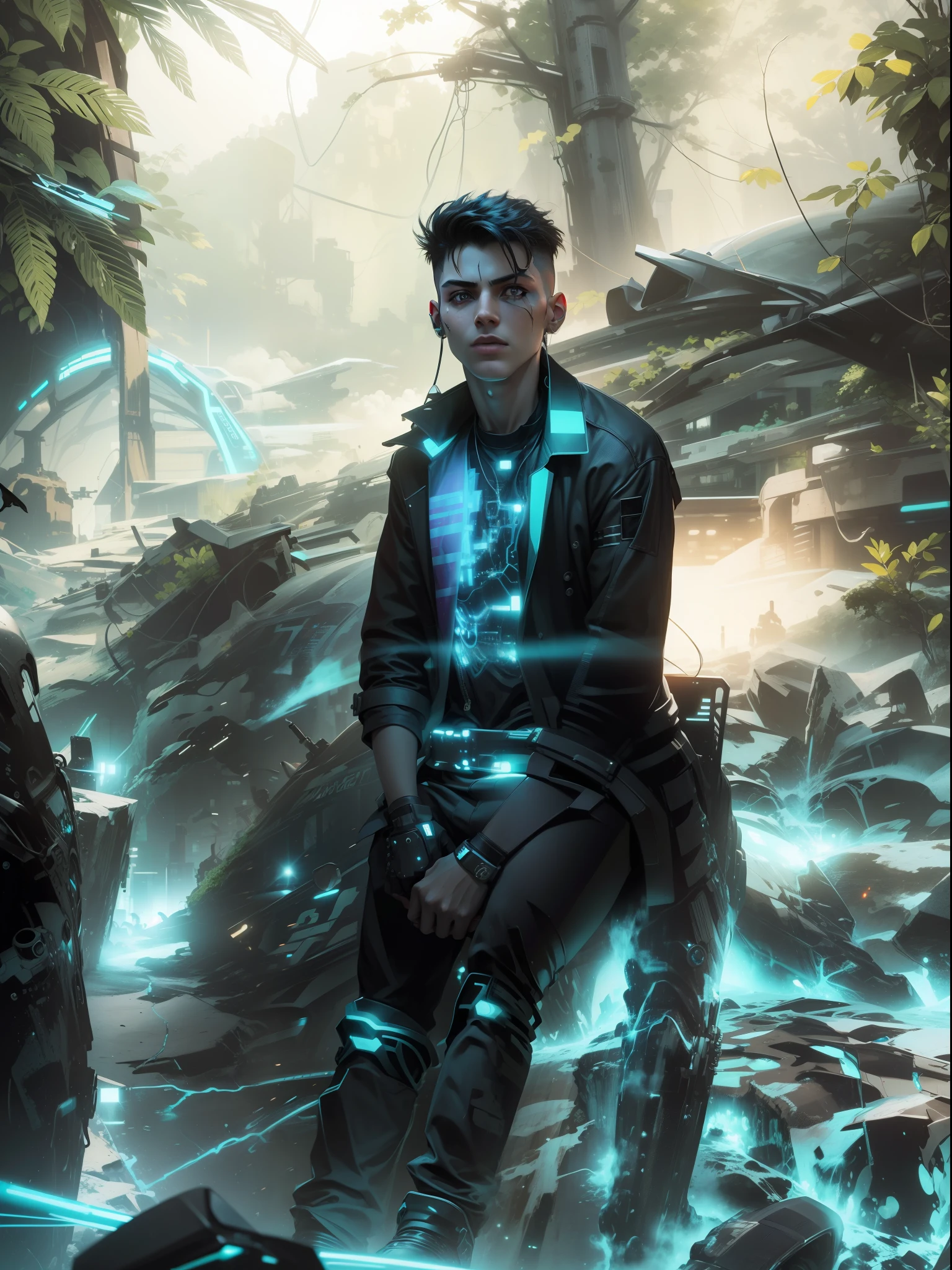 Change the background cyber punk car edition and ultra realistic face,8k boy with cyber punk