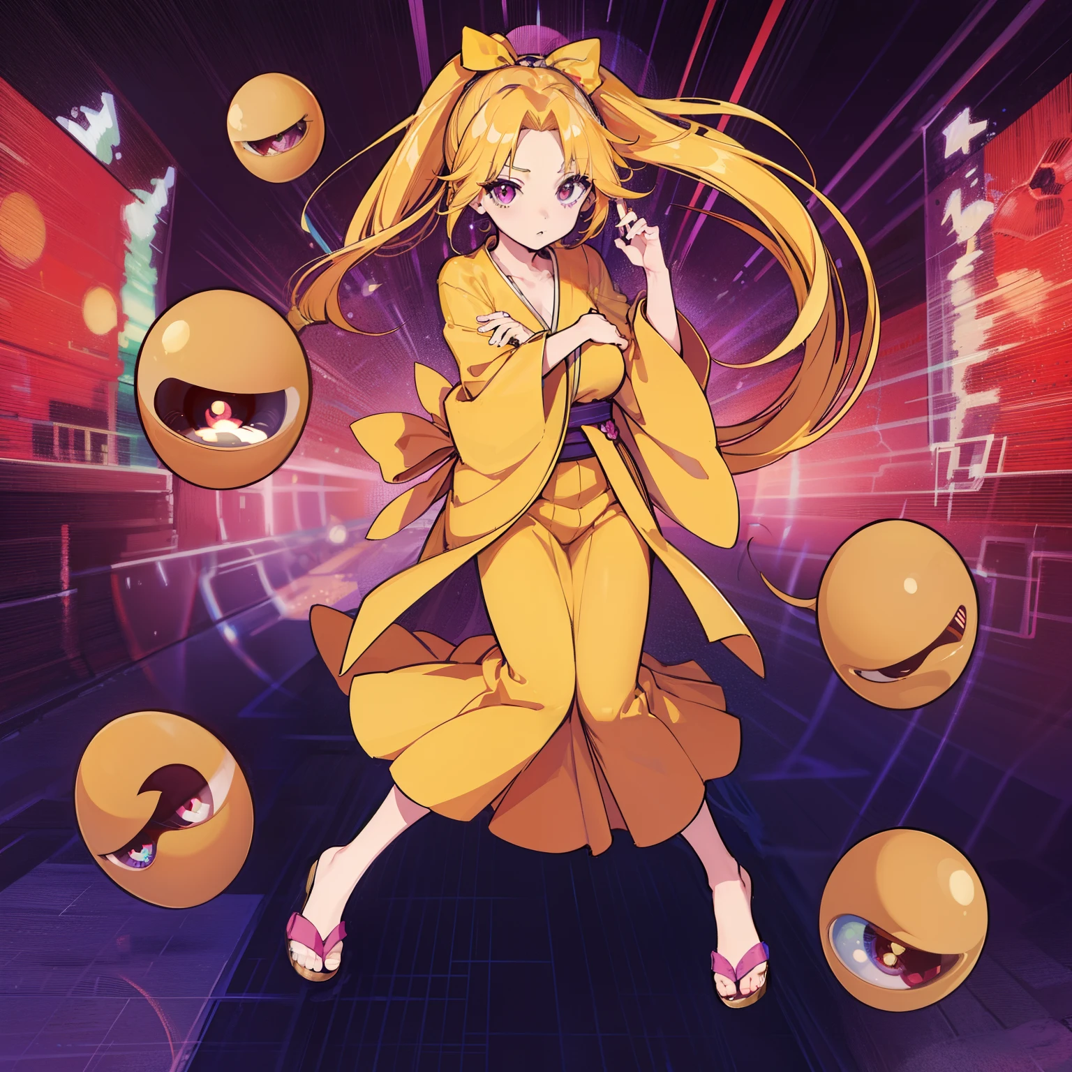 masutepiece, Fine detail, 4K, 8K, 12K, Solo, One Person, Beautiful Girl, caucasian female, Yugenma Rock、pony tale、5ball、One eye on the ball