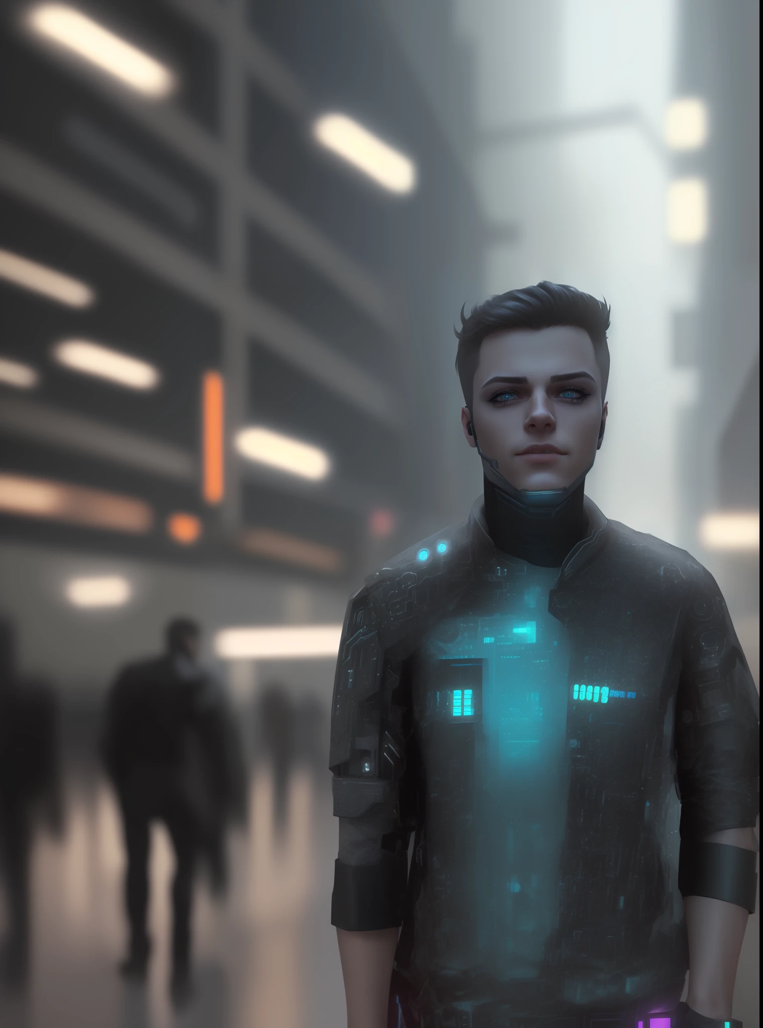 Change background cyberpunk handsome boy, realistic face, 8k, ultra realistic,