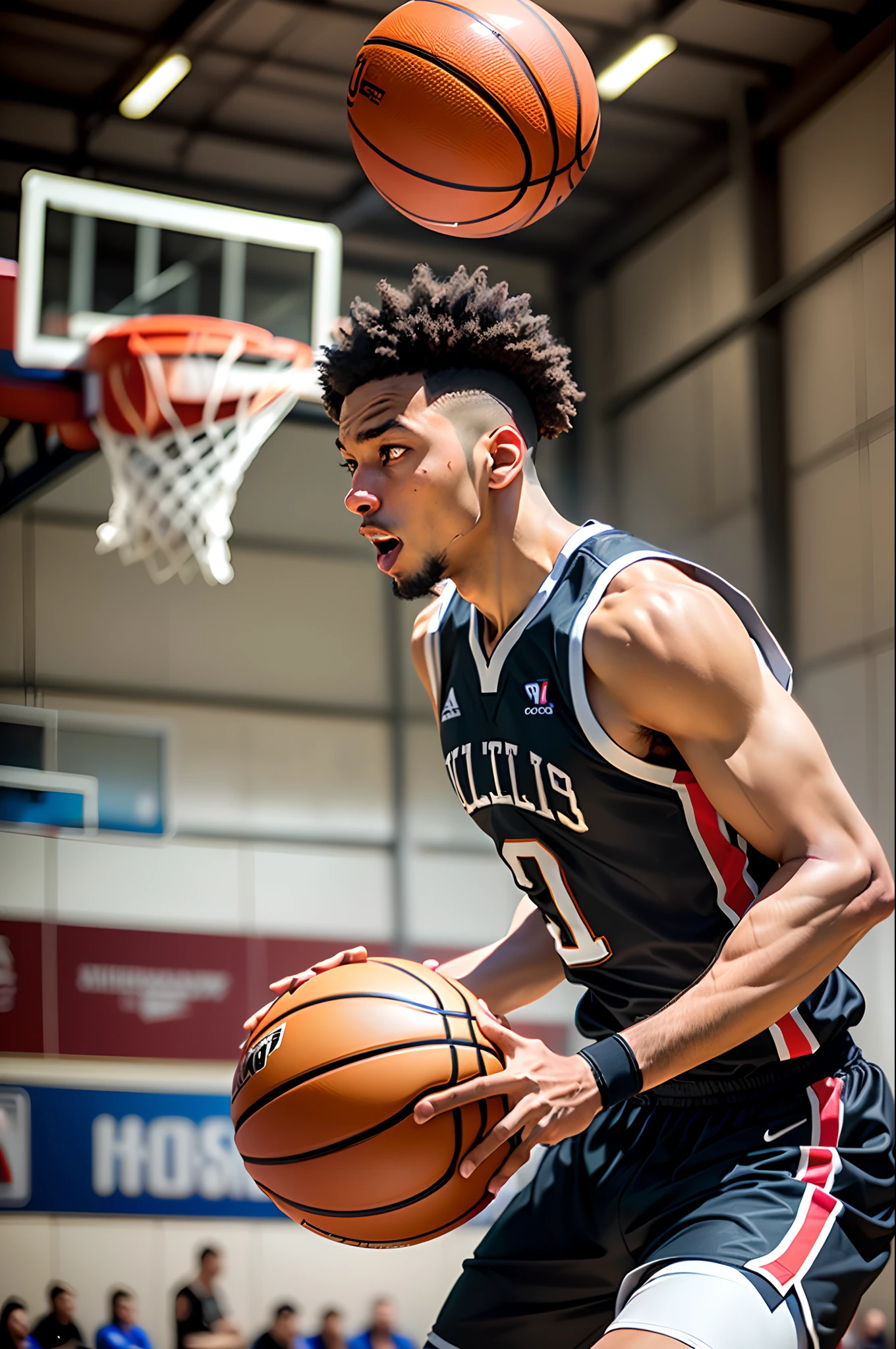 Man playing basketball