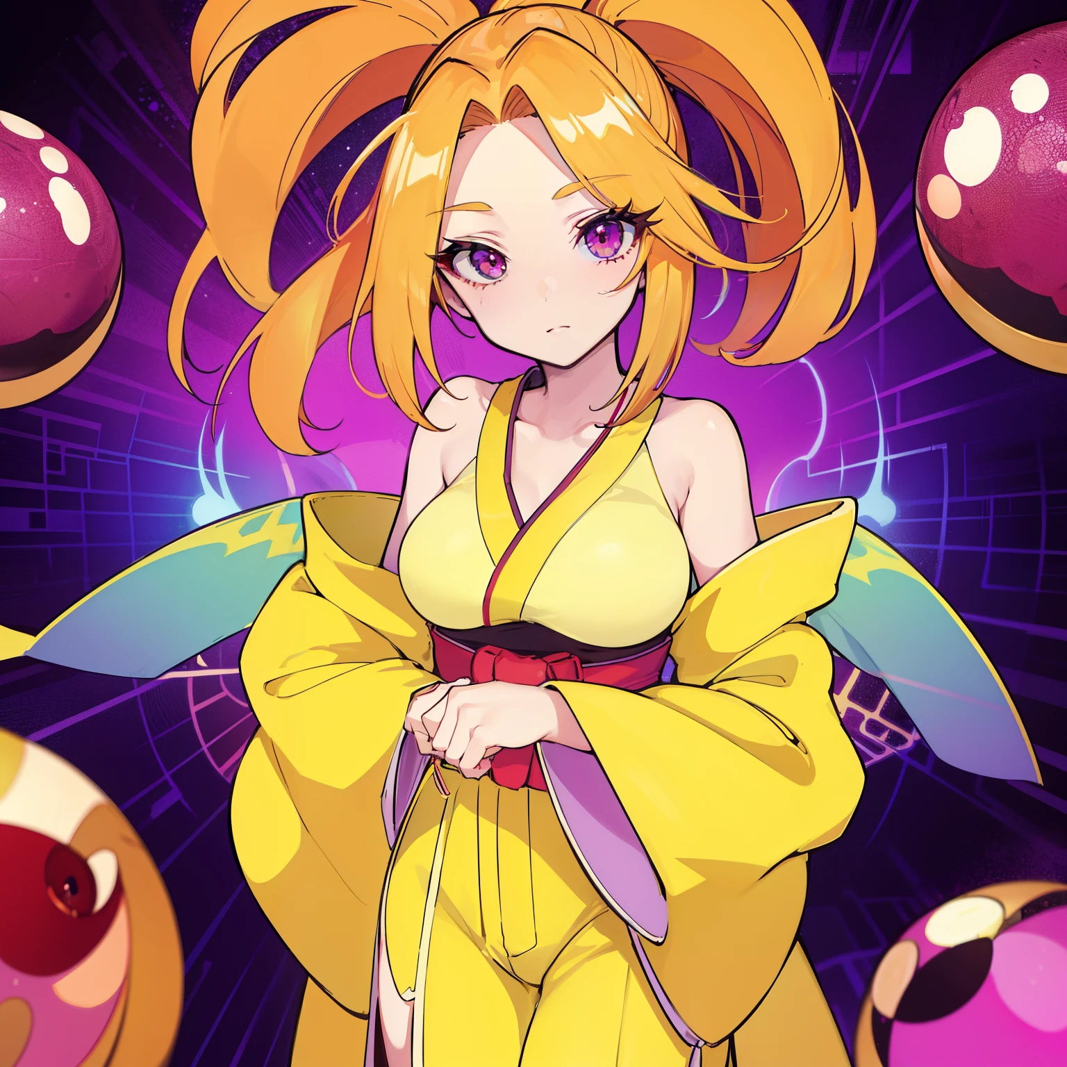 masutepiece, Fine detail, 4K, 8K, 12K, Solo, One Person, Beautiful Girl, caucasian female, Yugenma Rock、pony tale、5ball、One eye on the ball