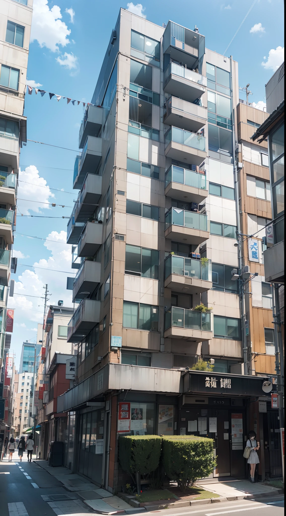 Exterior of high-rise condominium、People don't、