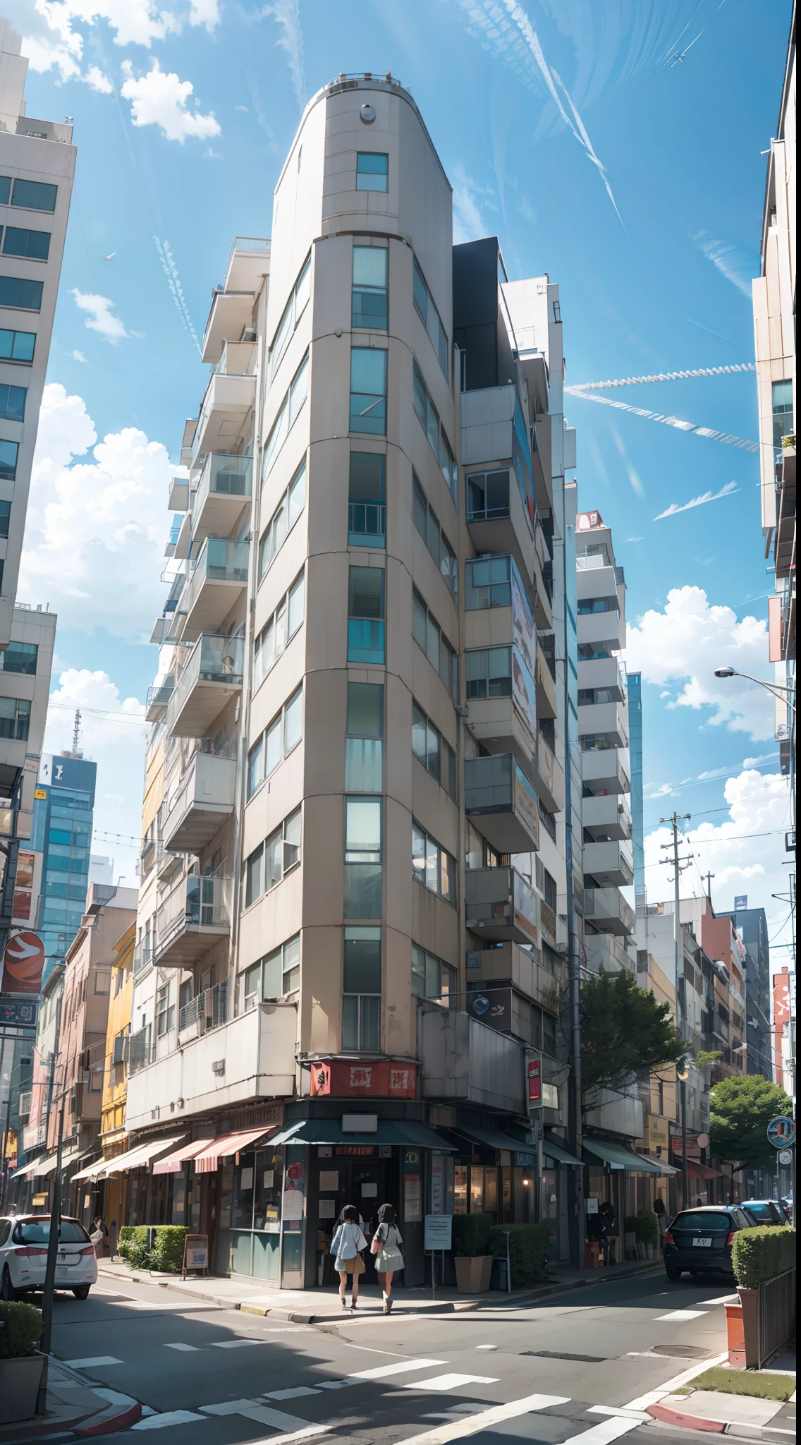 Exterior of high-rise condominium、People don't、