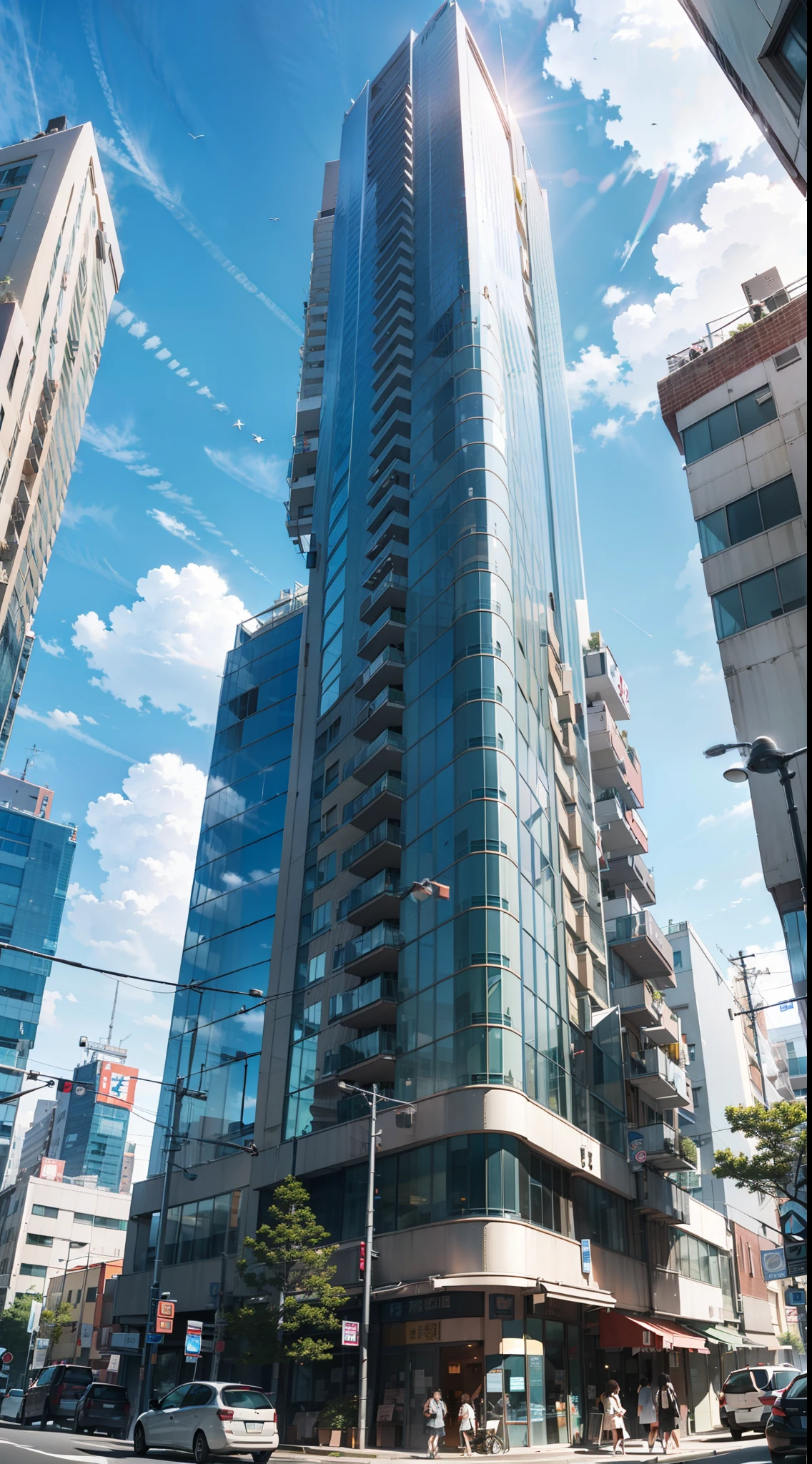 Exterior of high-rise condominium、People don't、