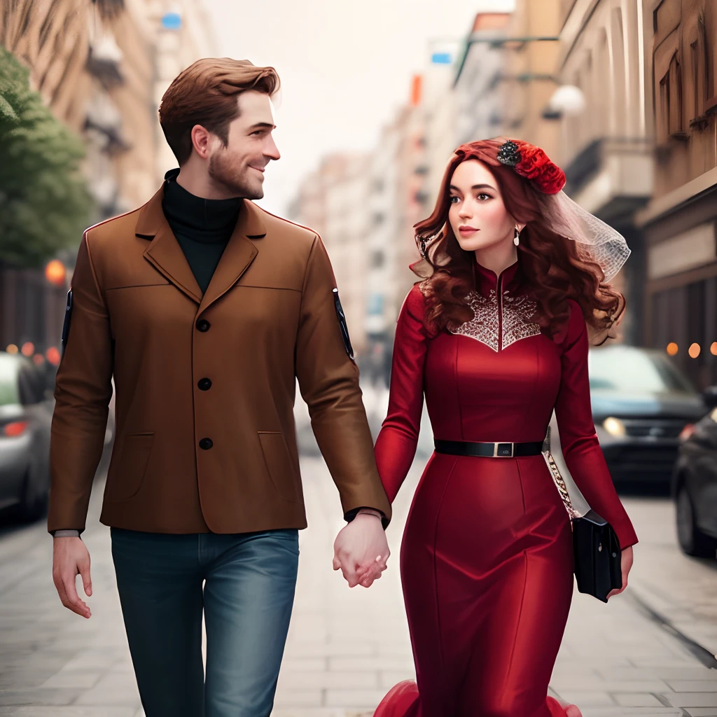 Married man in red two-dimensional