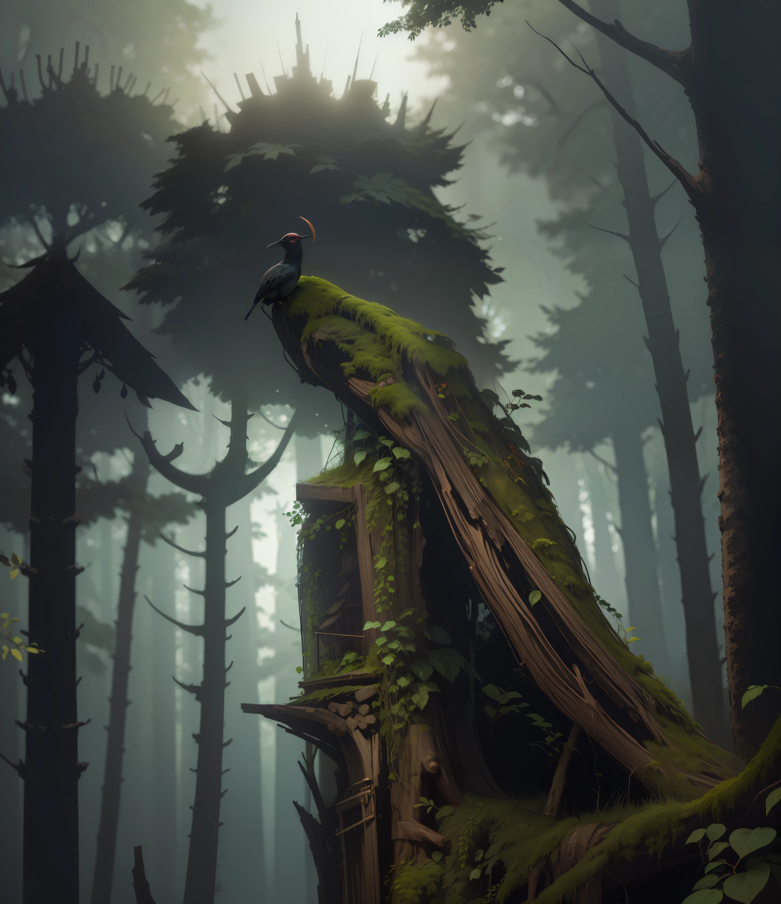 Dark background for forest