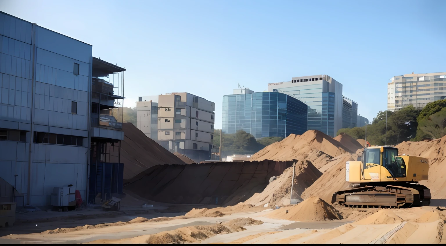 Construction site、mont、machinery、Bolides、Background with、Mine