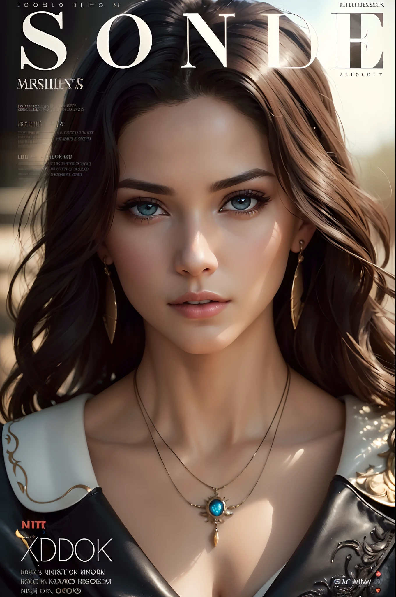 (best quality), (ultra detailed), (masterpiece), organic cyborg, white plastic, diffuse lighting, fantasy, intricate, elegant, highly detailed, lifelike, photorealistic, digital painting, artstation, illustration, concept art, smooth, sharp focus, extremely detailed magazine cover-style digital painting, (magazine cover-style illustration of a fashionable woman in a vibrant outfit), abs, adding a touch of fantasy to the scene, the text on the cover should be bold and attention-grabbing, with the title of the magazine and a catchy headline, the overall style should be modern and trendy, with a focus on fashion and fantasy, helvetica-bold, 
art by alejandro jodorowsky,
(photographed on a Sony a9 II, 100mm lens, F/2.8 aperture),
 rim lighting, two tone lighting, dimly lit, low key, portrait of a award winning photo of posing in a dark studio,