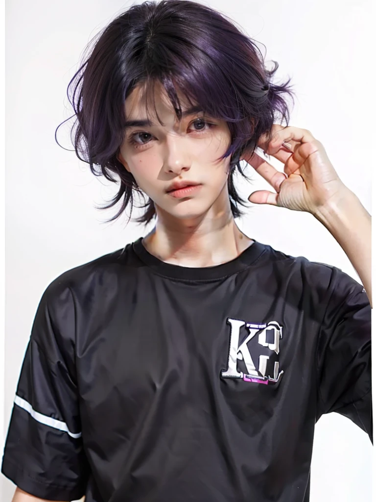 k hd,16-year-old boy,deep purple hair