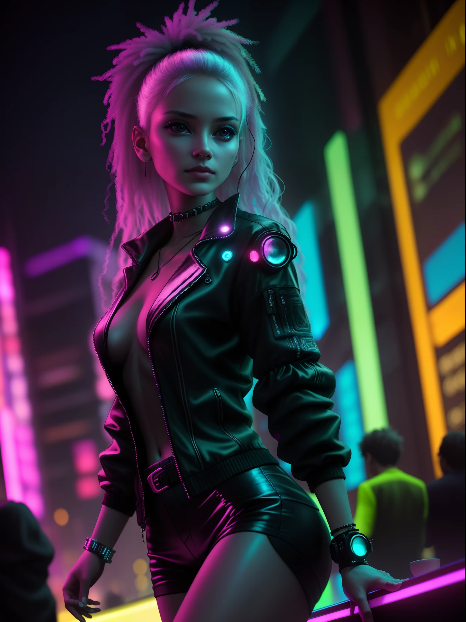 A beautiful woman in night party,  cyberpunk, 8K, Chiaroscuro ,
Bioluminescence

Symphony