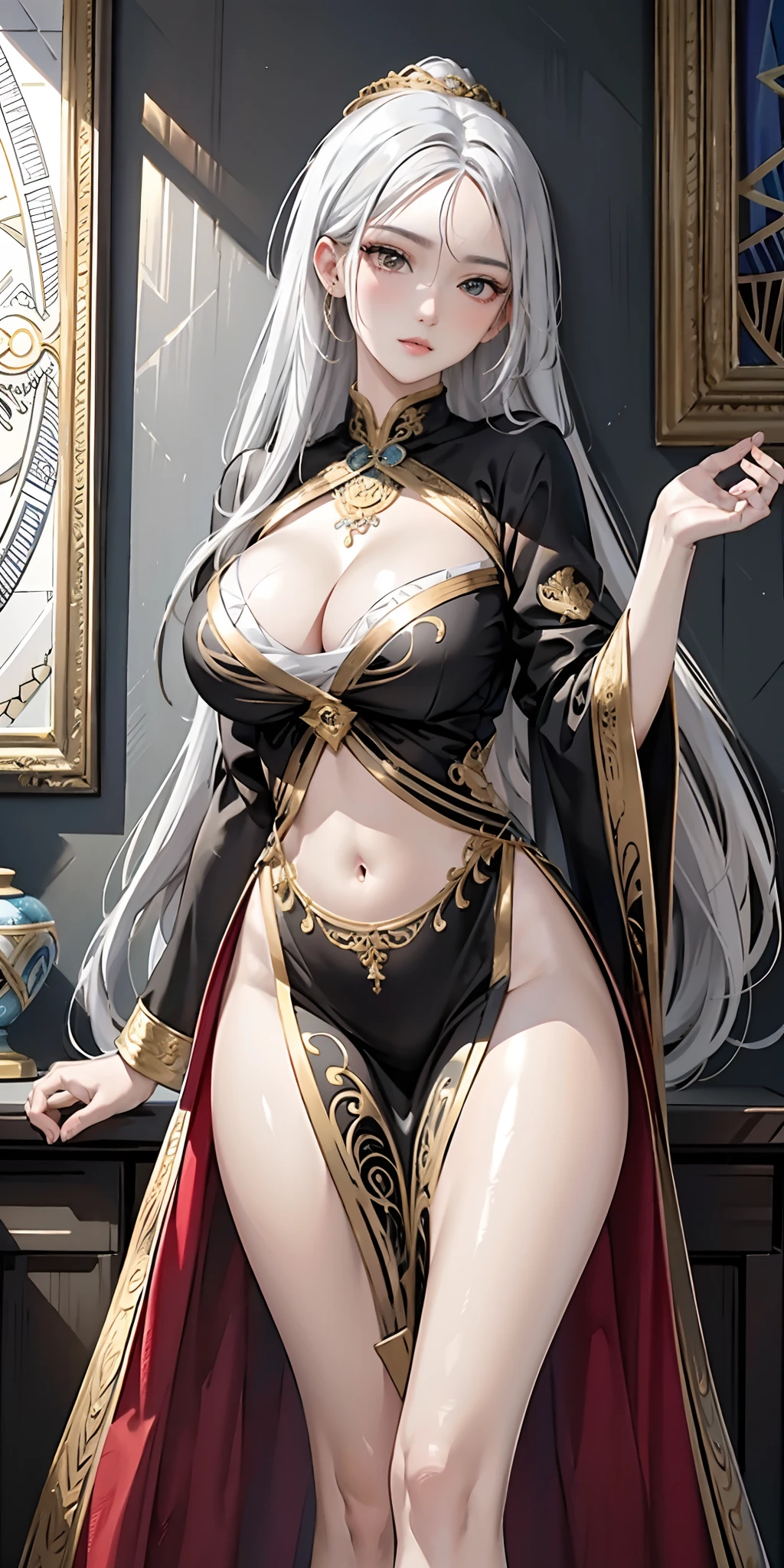 (masterpiece, top quality, best quality, official art, beautiful and aesthetic:1.2), (1girl), extreme detailed,colorful,highest detailed, official art, unity 8k wallpaper, ultra detailed, beautiful and aesthetic, beautiful, masterpiece, best quality, (zentangle, mandala, tangle, entangle) ,holy light,gold foil,gold leaf art,glitter drawing, PerfectNwsjMajic