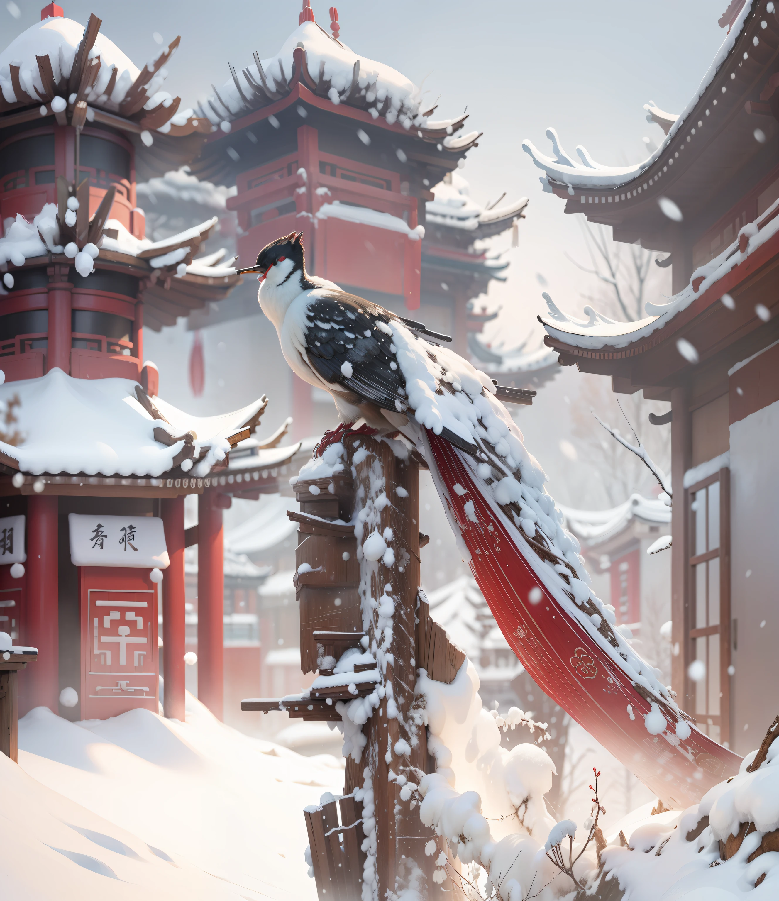 Winter snowfall Chinese style