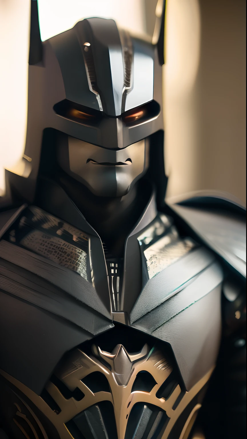 . Transformers, in the style of batman and hr giger, photo realistic, ultra details, natural light, light background, photo, Studio lighting cinematic shot + dynamic composition, incredibly detailed, sharpen, details + intricate detail + professional lighting, film lighting + 35mm + anamorphic + lightroom + cinematography + bokeh + lens flare + film grain