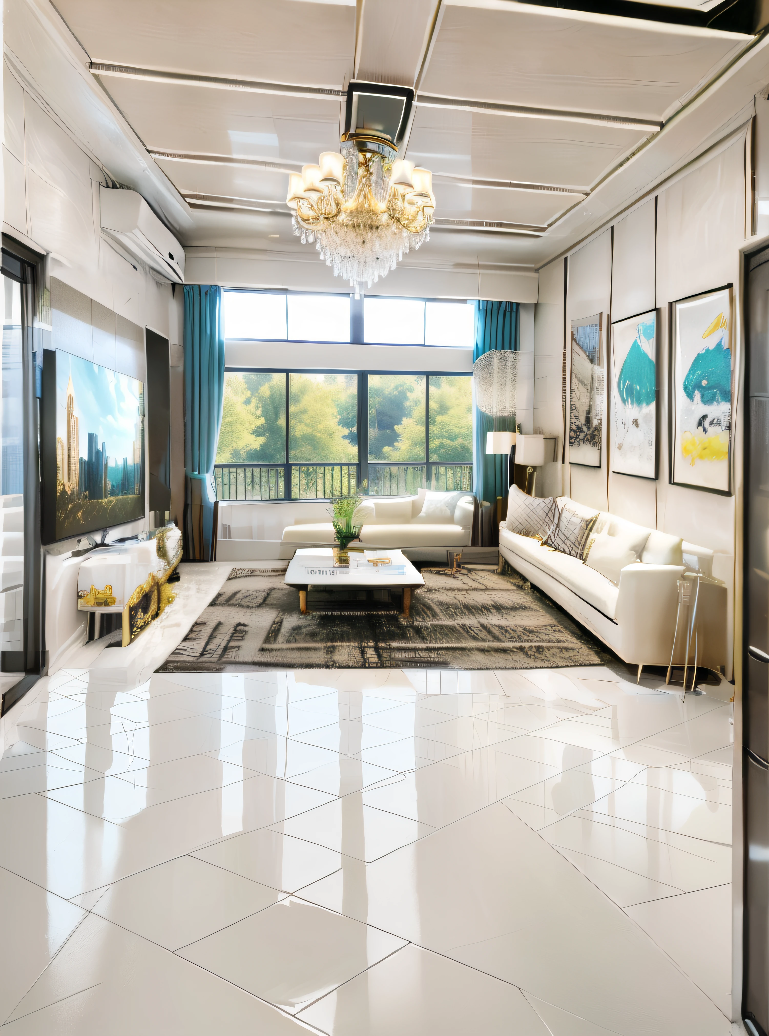 Oversized luxury chandelier,Shines with a dazzling light