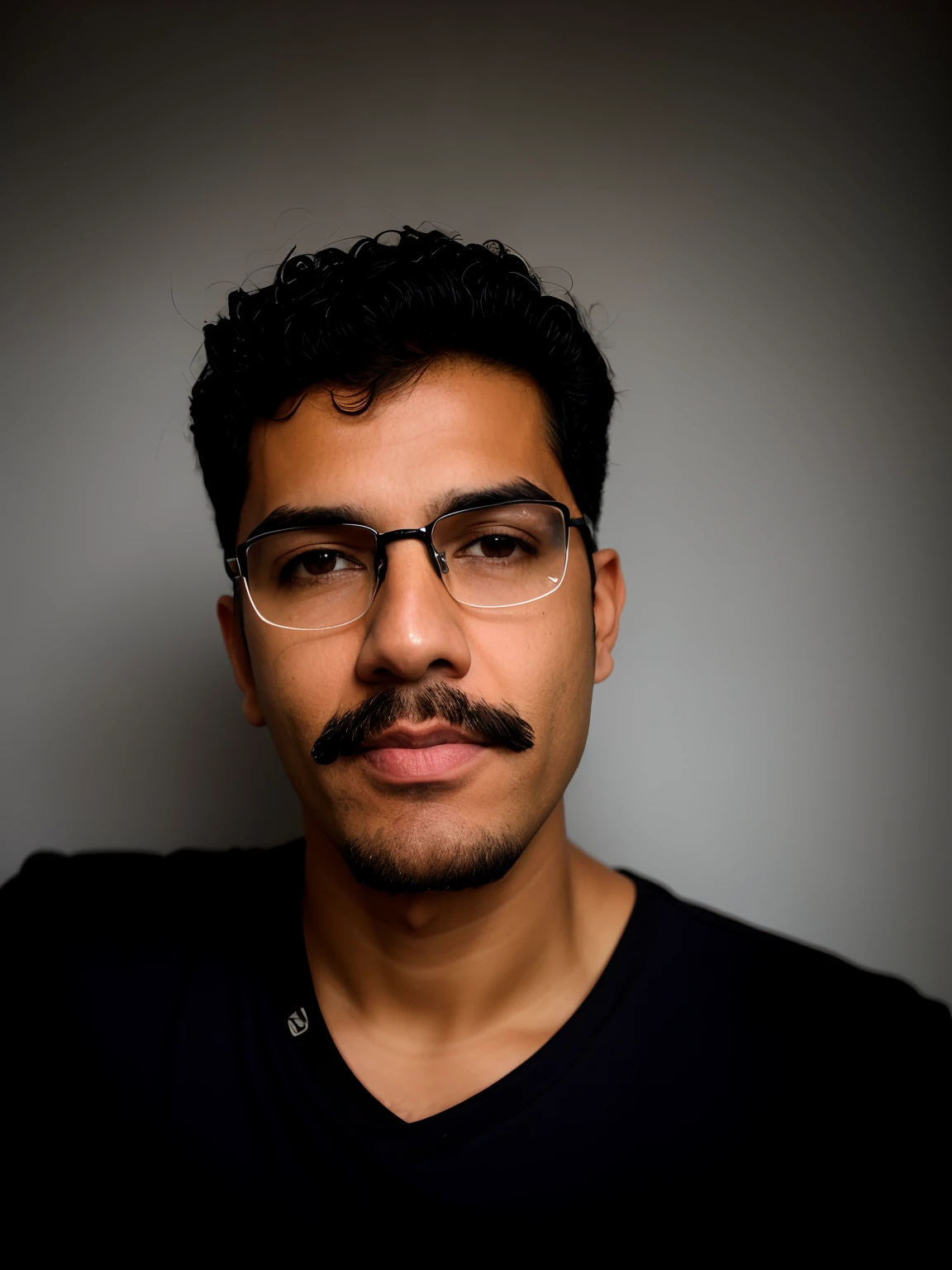 There's a man with glasses and a mustache in a black shirt, david rios ferreira, imagem frontal, caio santos, icaro carvalho, sem barba, Mohamed Chahin, Henry Alvim Correa, sem barba e bigode, sem bigode, sem barba, salvador, edu souza, em torno de 1 9 anos, José Moncada