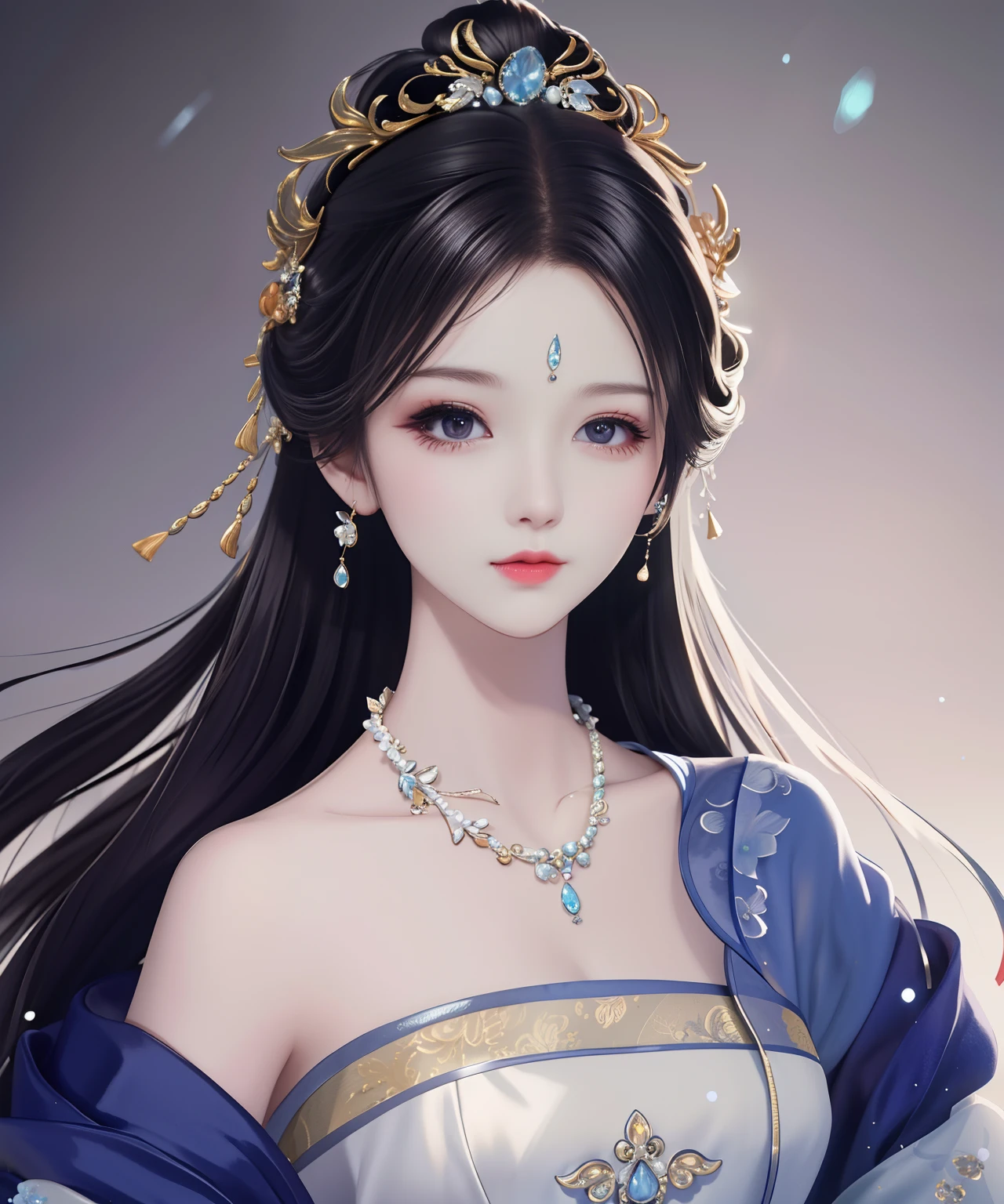 Best Quality, Masterpiece, High Resolution, 1girl, Porcelain Dress, Hair Accessories, Necklace, Jewelry, Pretty Face, On Body, Tyndall Effect, Realistic, Shadow Studio, Rim Lighting, Dual Tone Lighting, (High Detail Skins: 1.2), 8k UHD, dslr, soft light, high quality, volume light, sneak shot, photo, high resolution, 4k, 8k, background blur,