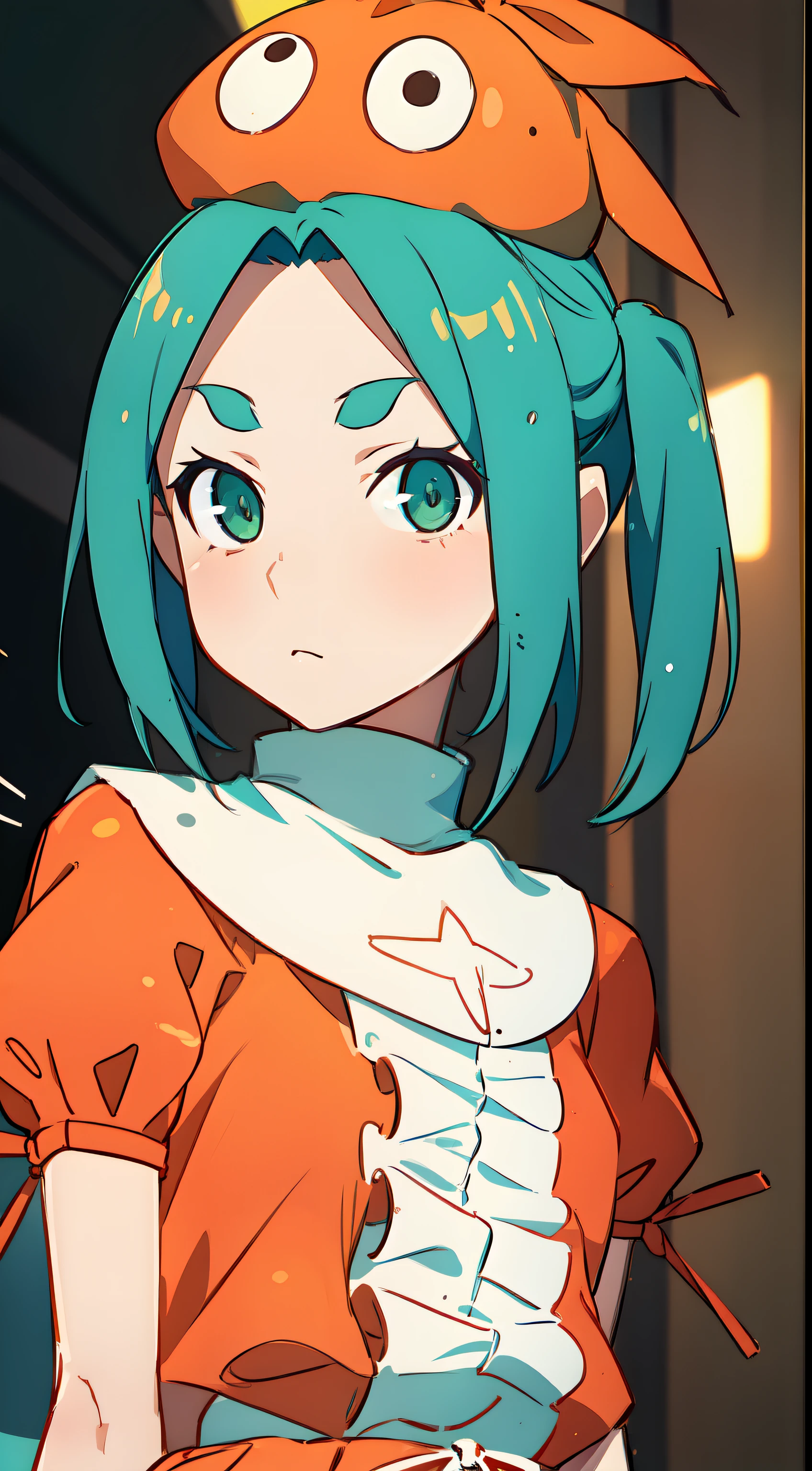 1girl in, Solo, Yotsugi_Ononoki, (ononokihat), hat, 4K, masutepiece,  schools, Plush,