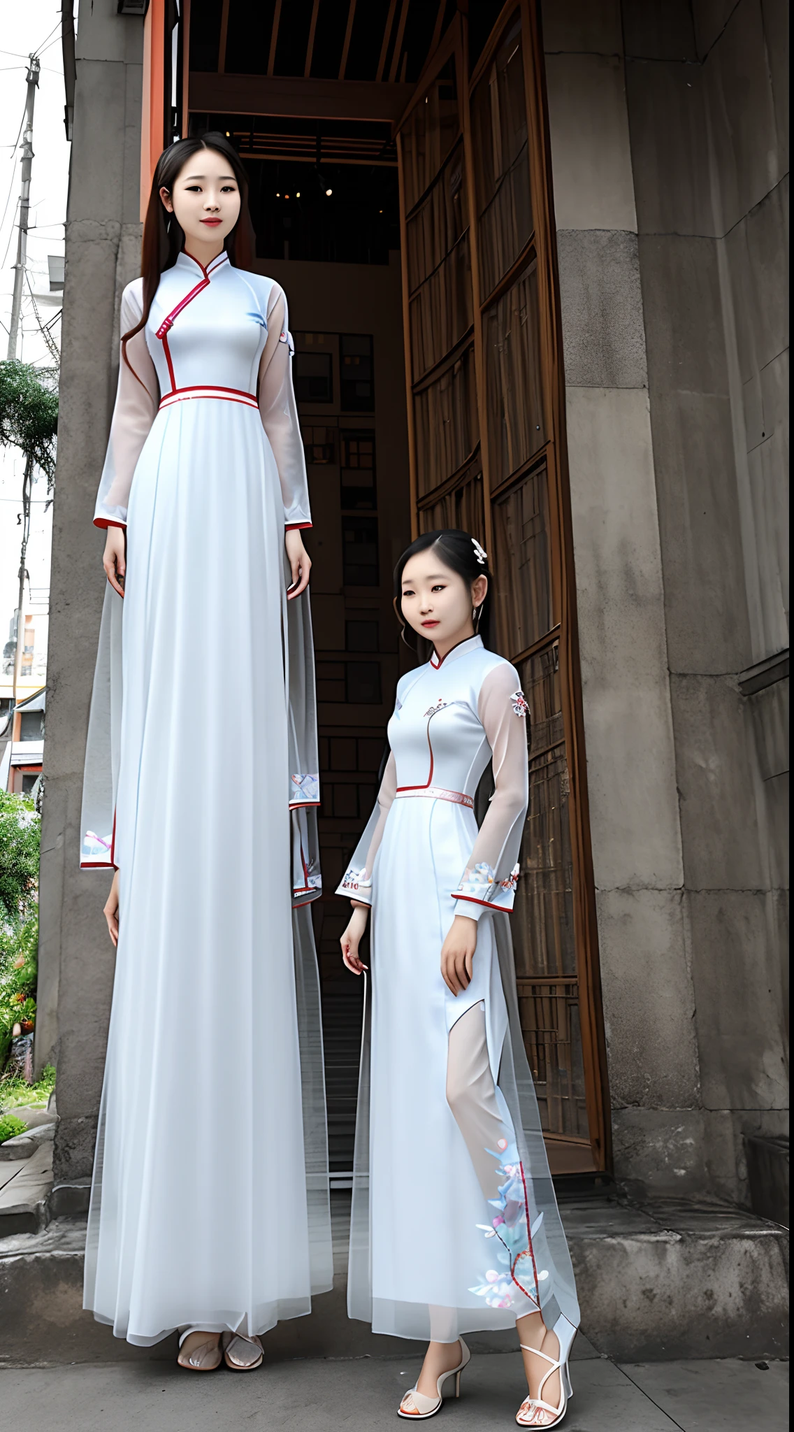 Vietnamese girl in innovative ao dai, See-through