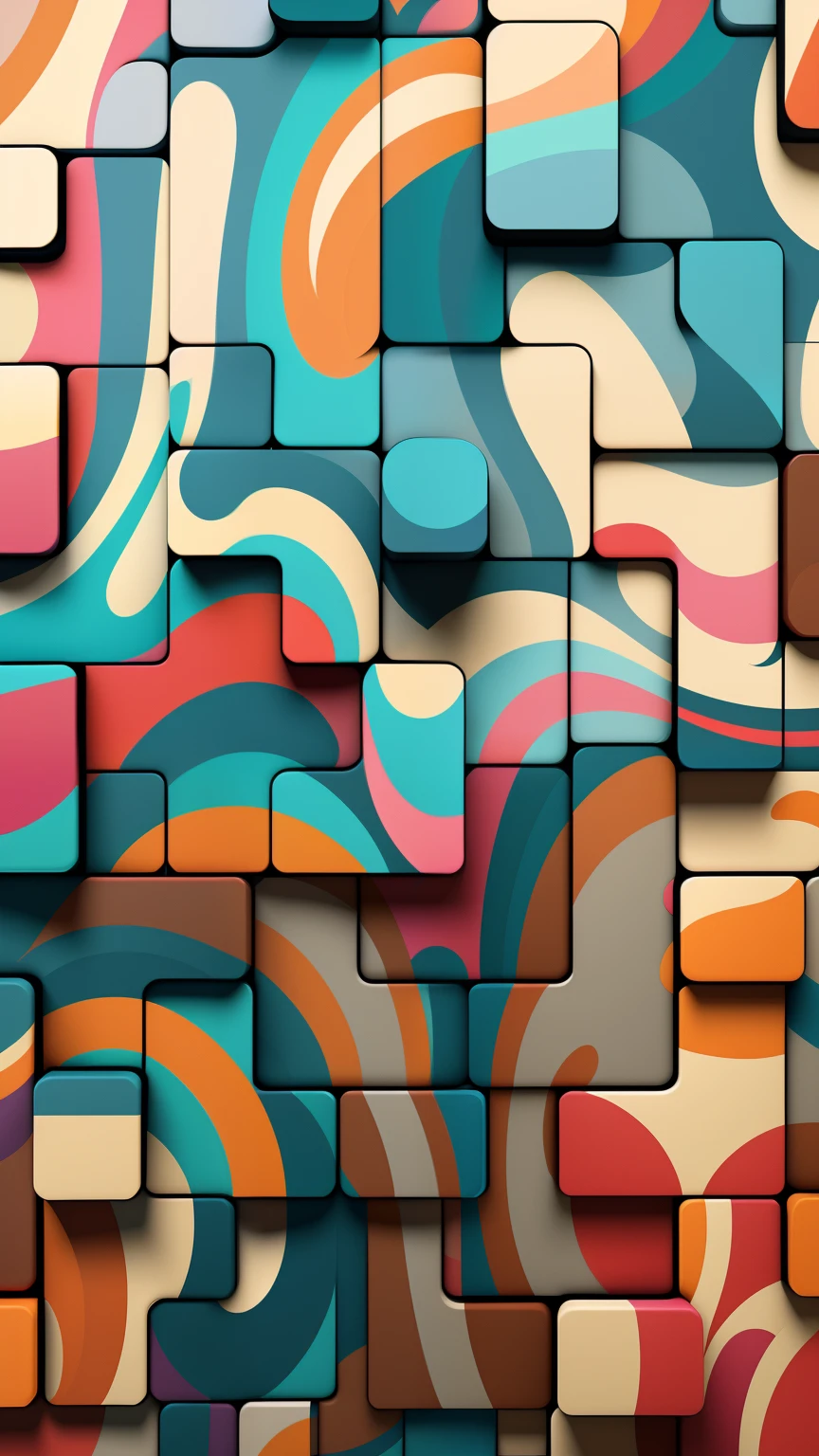 Abstract background of colorful square with wavy pattern, Abstract blocks, abstract high quality, abstract 3 d artwork, 3D digital art 4K, Abstract shapes, colorful generative art, abstract colours, wallpaper art, avantgarde 4k wallpaper, colorful - patterns, orphism style, multicolored vector art, Digital artwork 4 K, abstract wallpaper design, Colorful mosaics