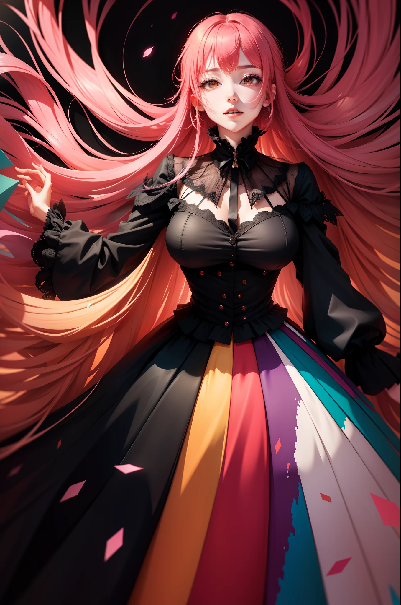Colorful color palette,The chaos of endless nothingness,haughty,frenzied,Joy,Kamimei