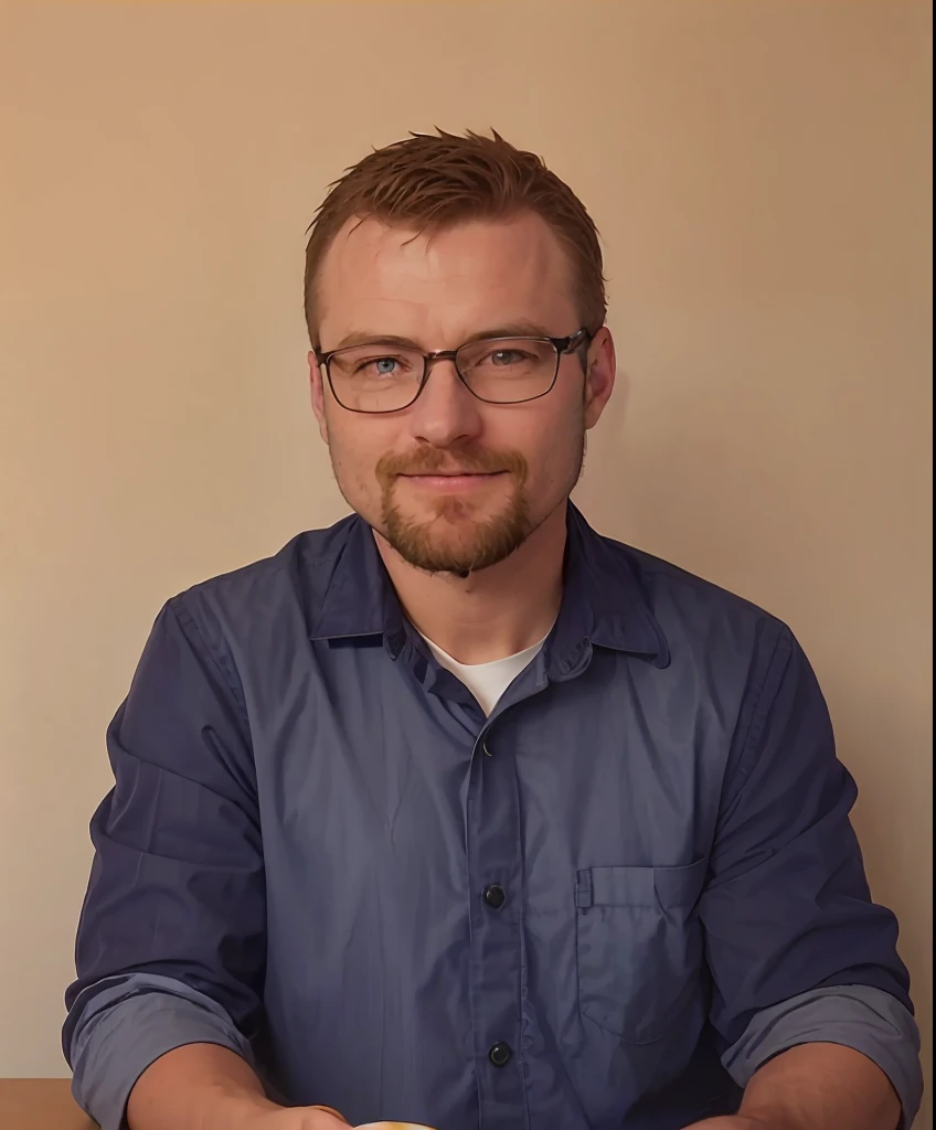 homem sorridente em copos sentado em uma mesa com um prato de comida, Kacper Niepokolczycki, imagem profissional, Andrei Ryabovichev, Greg Ruggowski, Bogdan Rezunenko, andrew krivulya, Patryk Hardziej, Andrei Riabovitchevy, Krzysztof Porchowski Jr