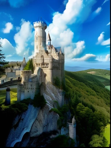 Big castle on a cliff with blue sky background, epic castle with tall spires, Beautiful castle, abandoned castle in the sky, It is located in the castle, Castle in the air, a medieval castle, Castle on the mountain, magical castle school on a hill, Castles, Magnificent castle, fairy tale place, a medieval castle, gothic castle, Huge castle
