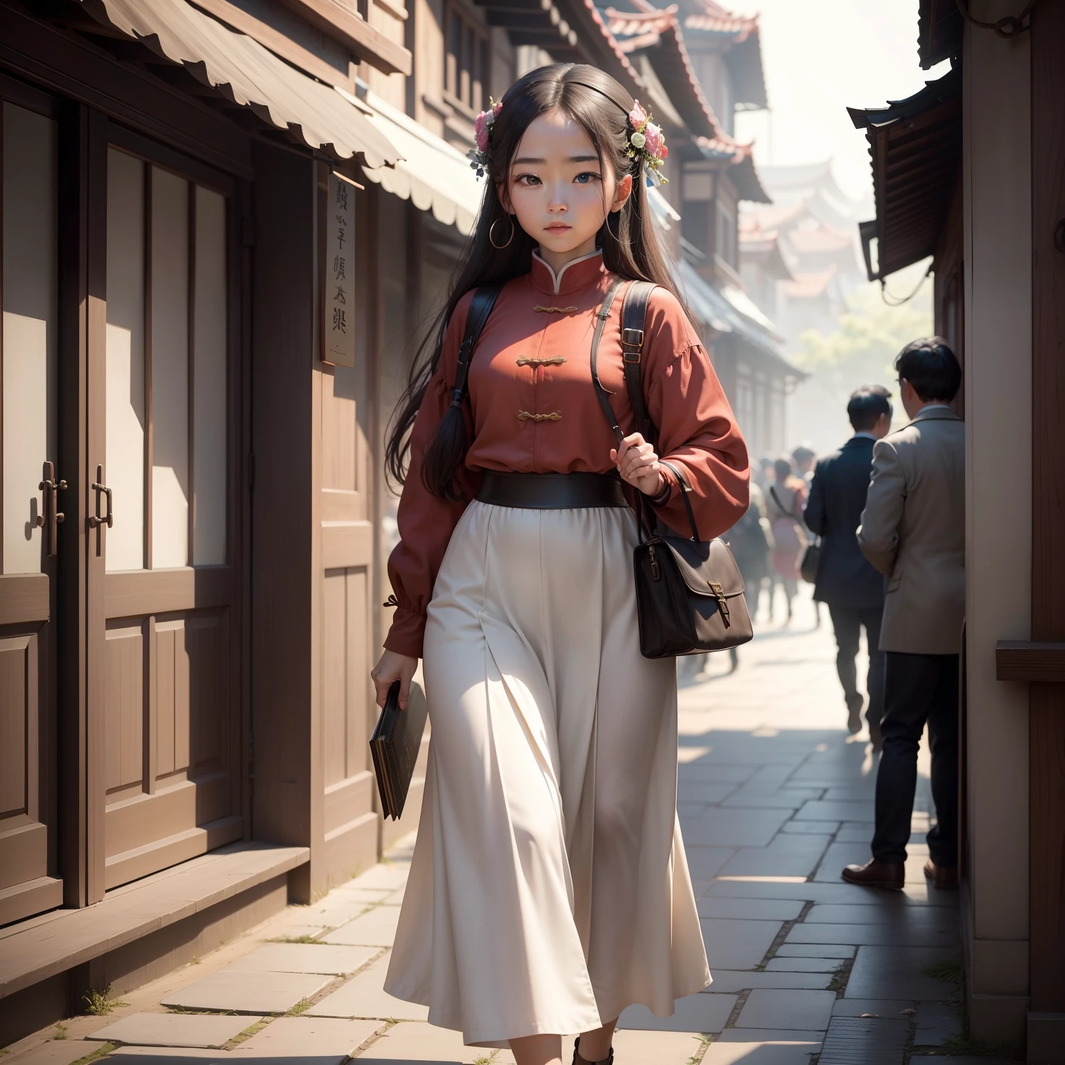 The woman looked like she had just come of age,With a petite figure.Beautiful looking.Belongs to that cute type,
Qianqian willow waist.One hand.It's a great way to walk,Full of the bookish atmosphere of everyone's beauty