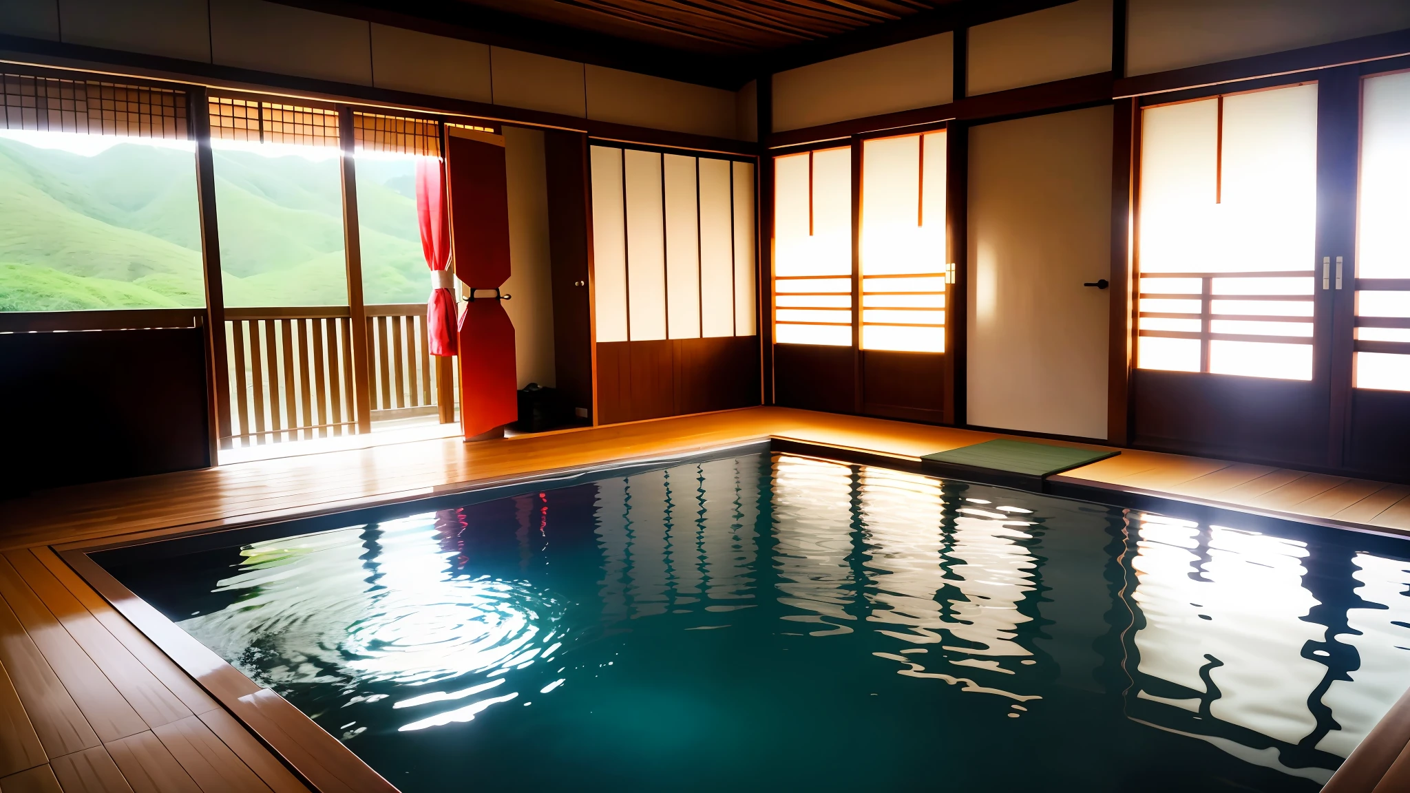 inside in room,yae miko,Bathing