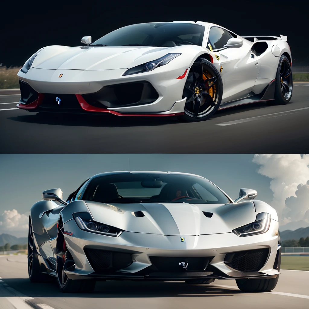 Sports cars of the future、Ferrari、Silver、a picture、sedan