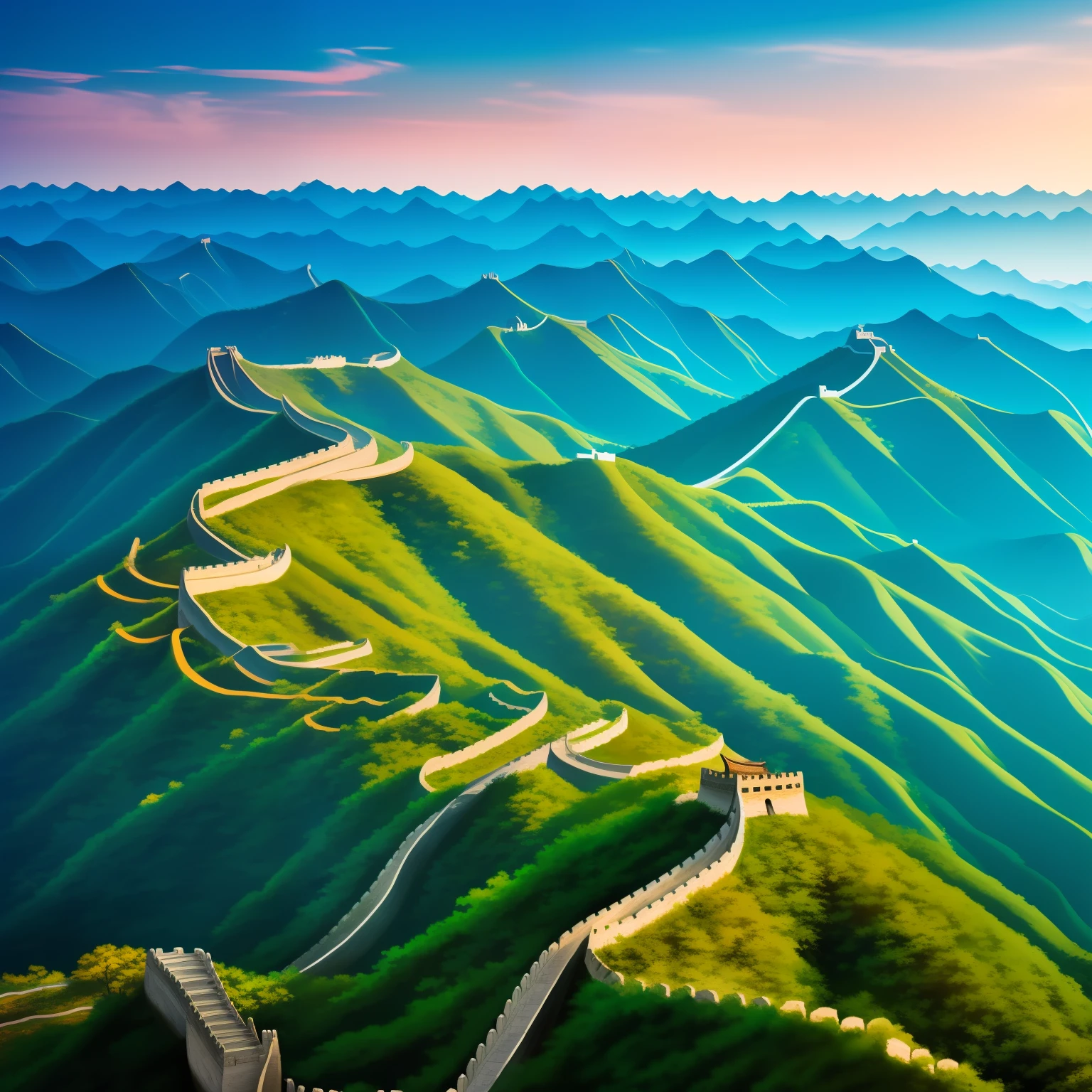 Wall of china, concept art, 4k