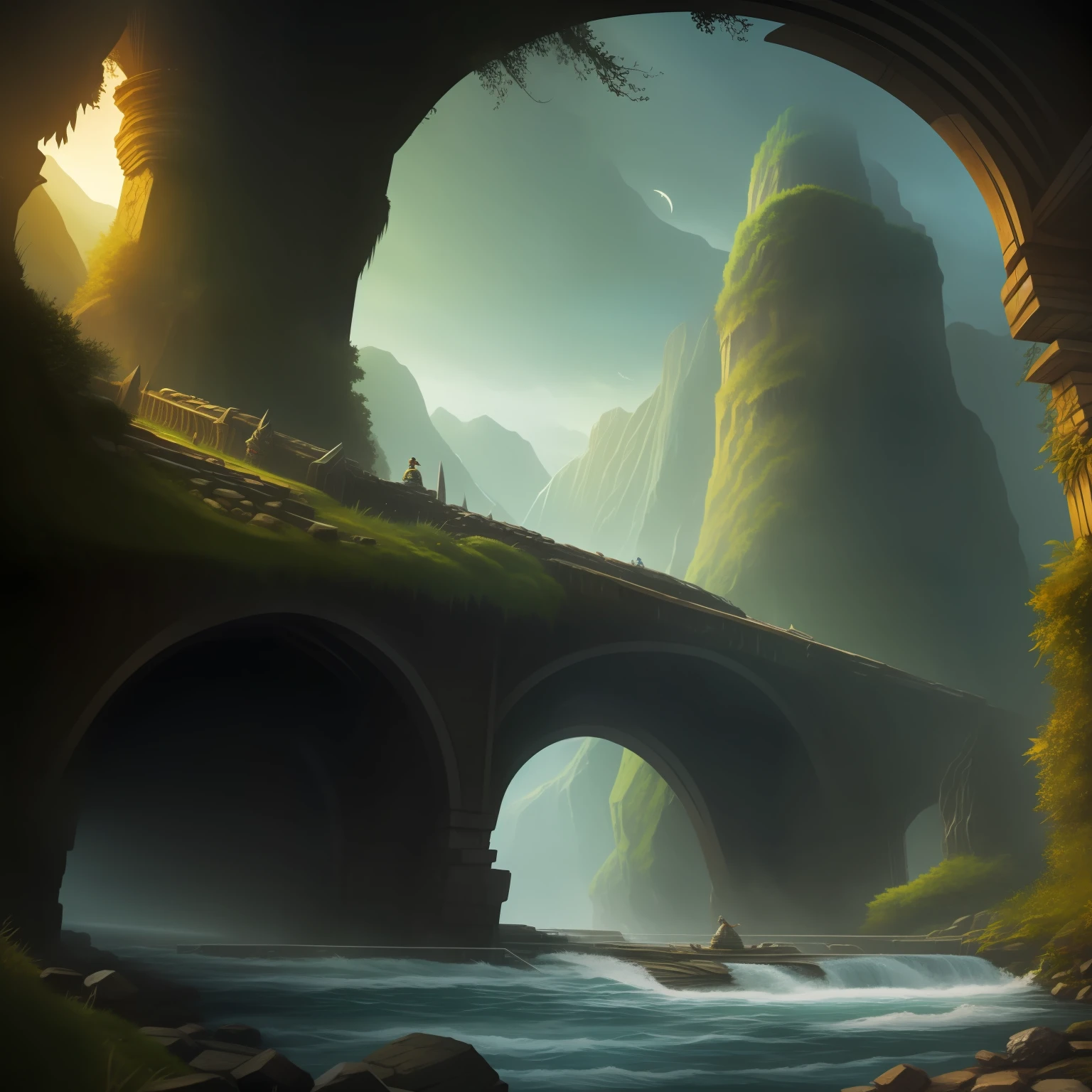 Giant Troll under a bridge, concept art, 4k