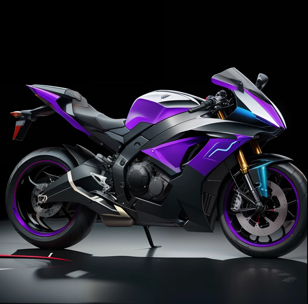 ((("Awesome Montor"))) Subject: A stylish motorcycle with futuristic design and advanced technology. Image Type: Digital illustration. Art Style: Futuristic, Tech. Art Inspiration: Concept designs from Behance and Dribbble. Camera: Close-ups. Corner: Side profile. Render-Related Information: Detailed illustration of the bike showing cool technologies and features. Camera Lens: 50mm. View: Side profile. Lighting: Futuristic neon light highlighting the details of the bike. Resolution: 4K.