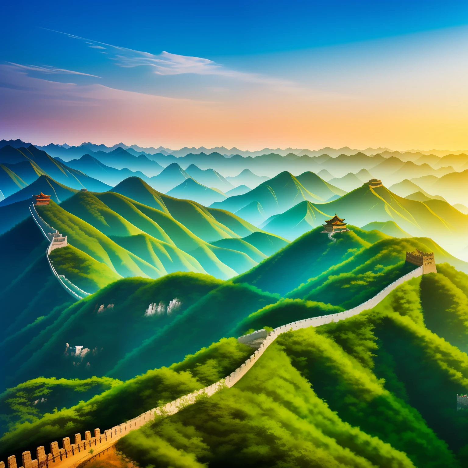 Wall of china, concept art, 4k